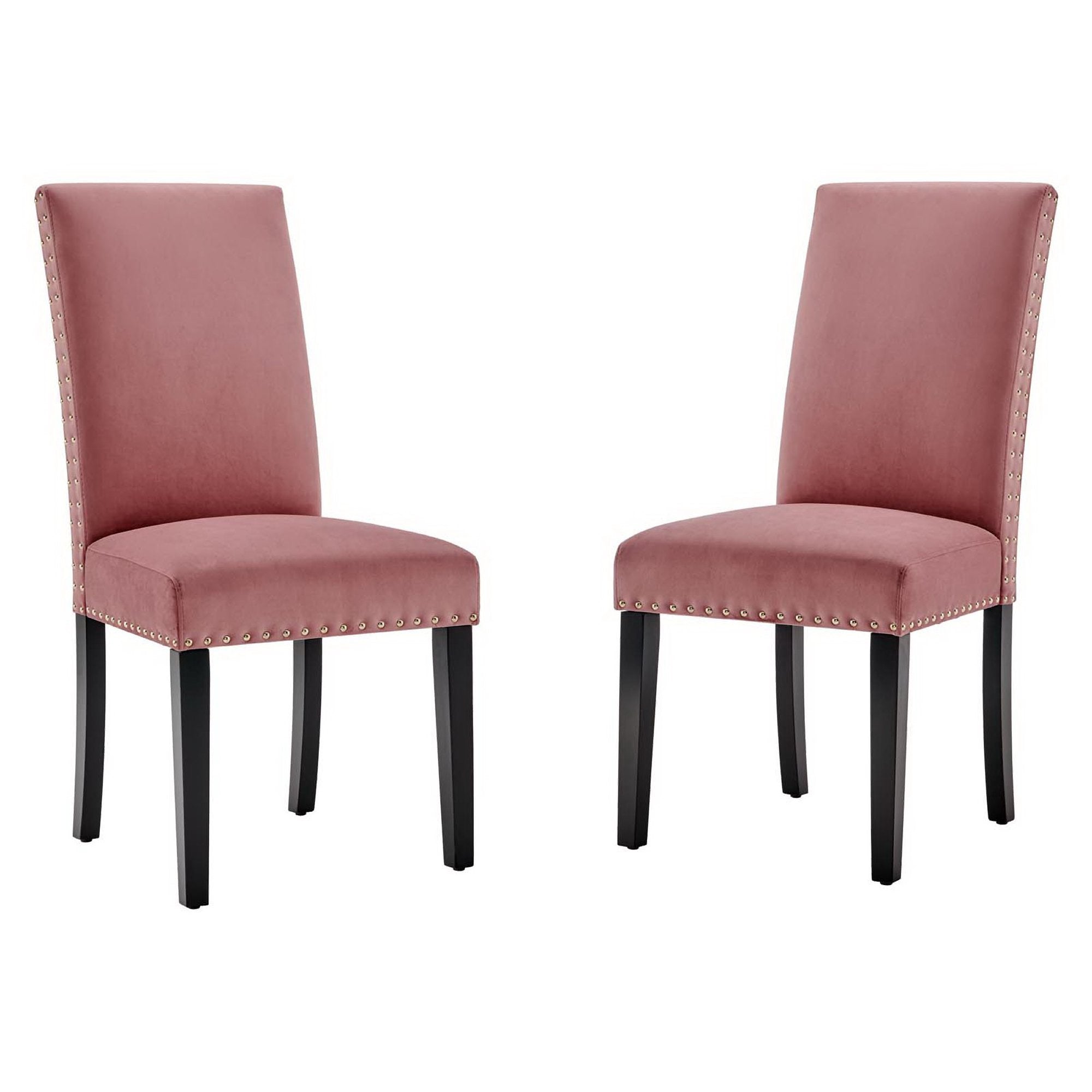 Parcel Performance Velvet Dining Side Chairs Set of 2, Dusty Rose