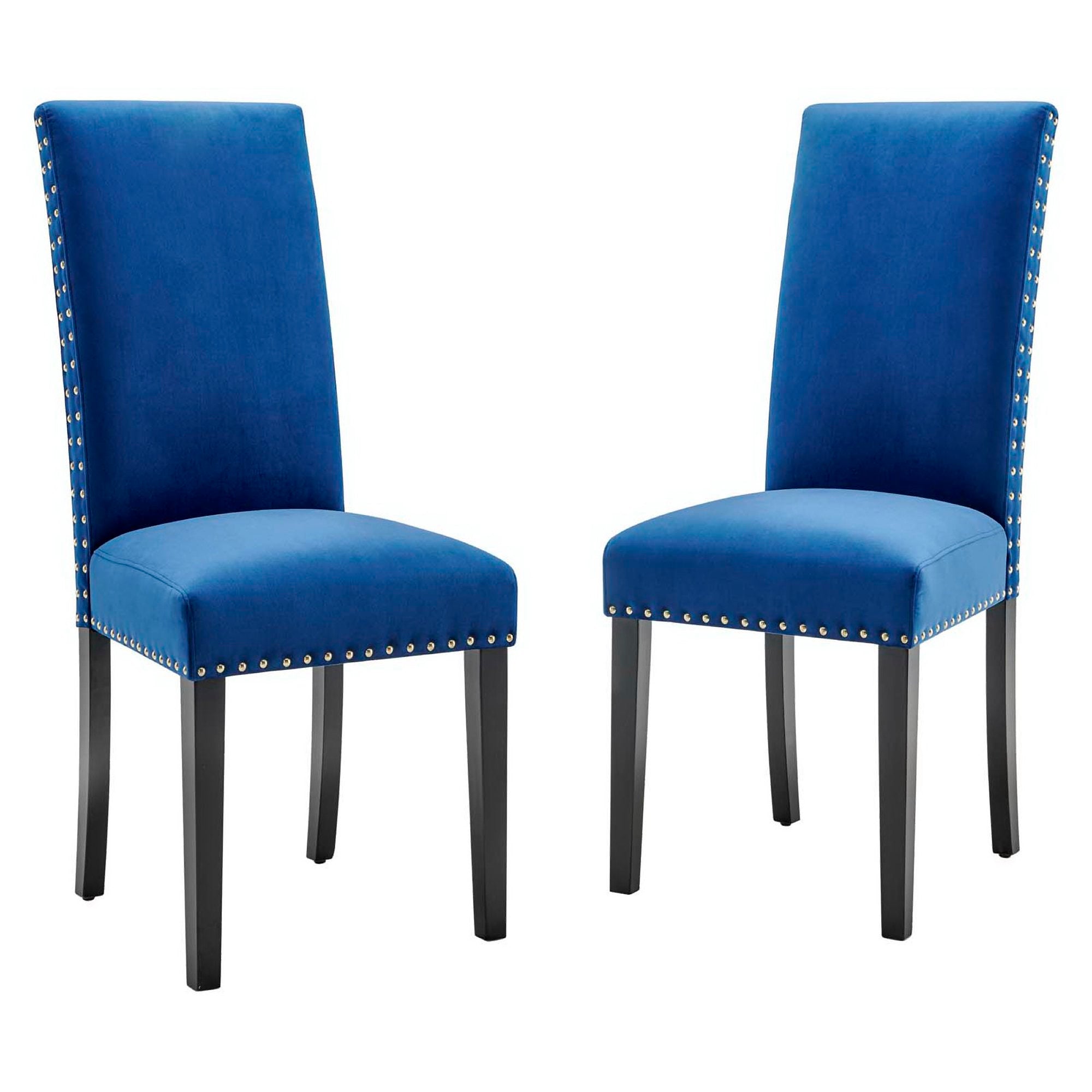 Parcel Performance Velvet Dining Side Chairs Set of 2, Navy