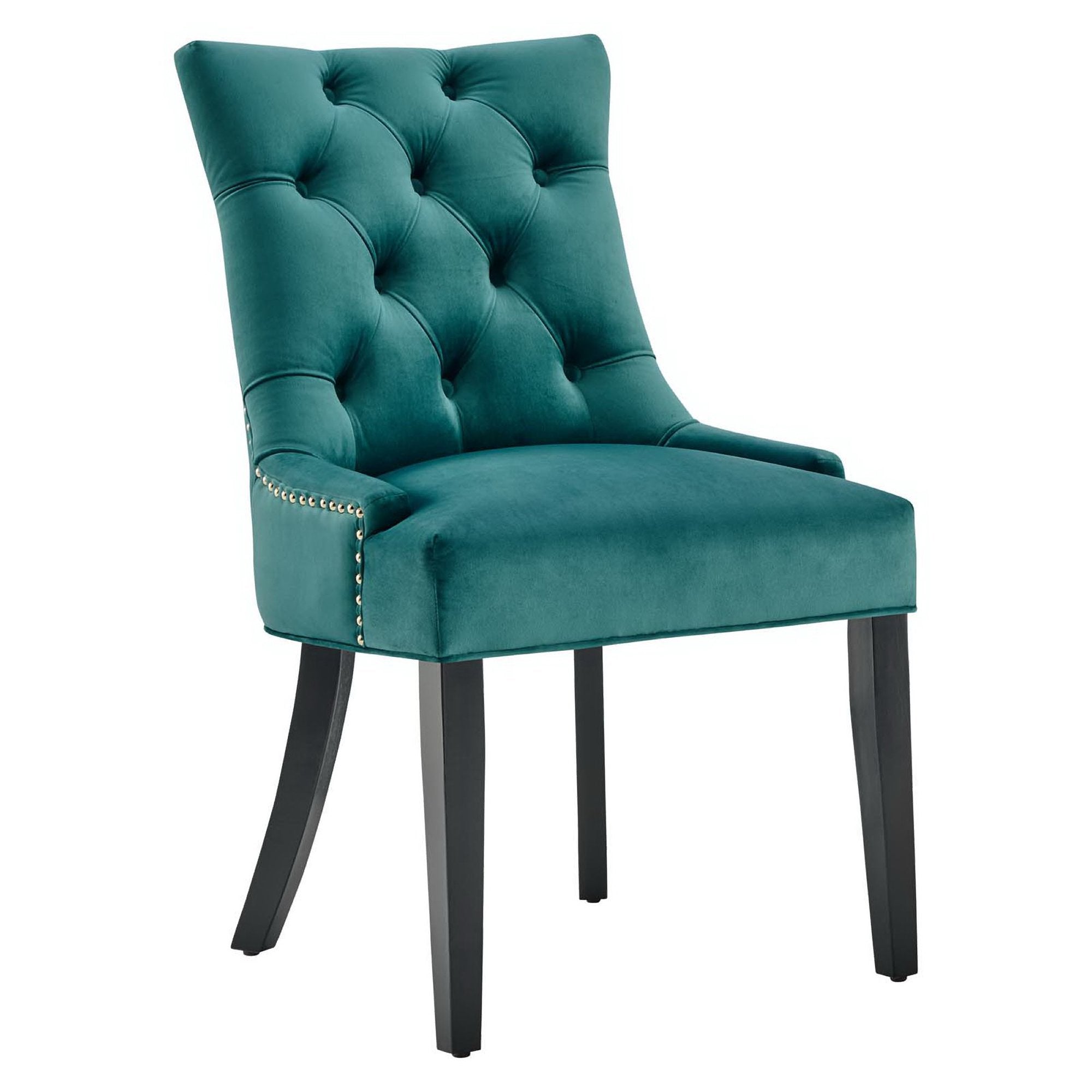 Regent Tufted Performance Velvet Dining Side Chairs Set of 2, Teal