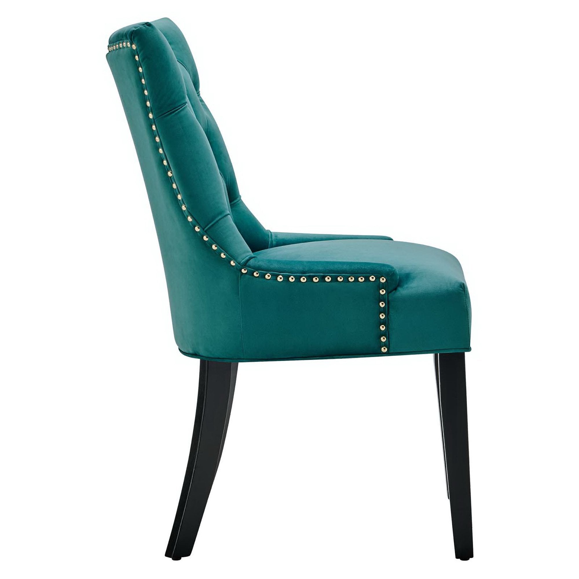 Regent Tufted Performance Velvet Dining Side Chairs Set of 2, Teal