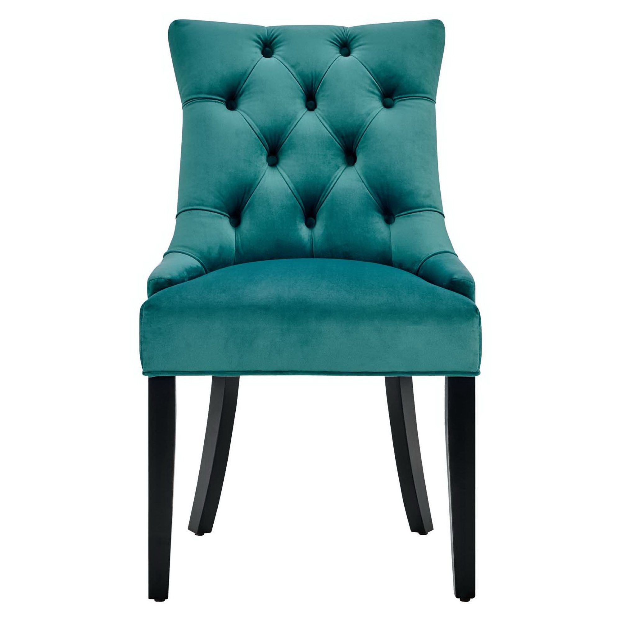 Regent Tufted Performance Velvet Dining Side Chairs Set of 2, Teal