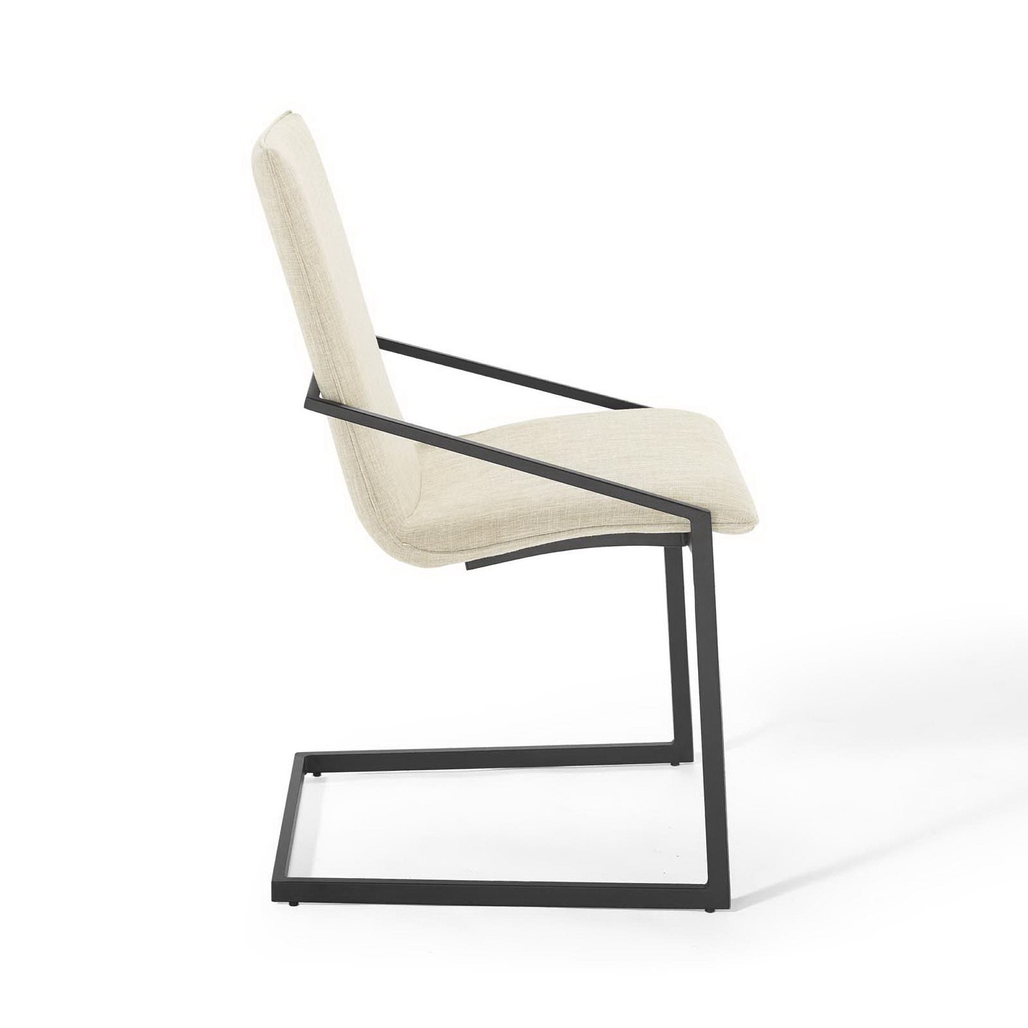 Pitch Upholstered Fabric Dining Armchair, Black Beige