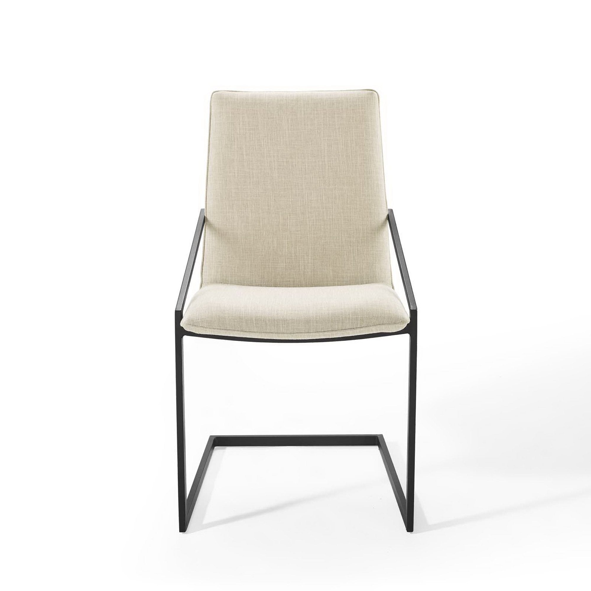 Pitch Upholstered Fabric Dining Armchair, Black Beige