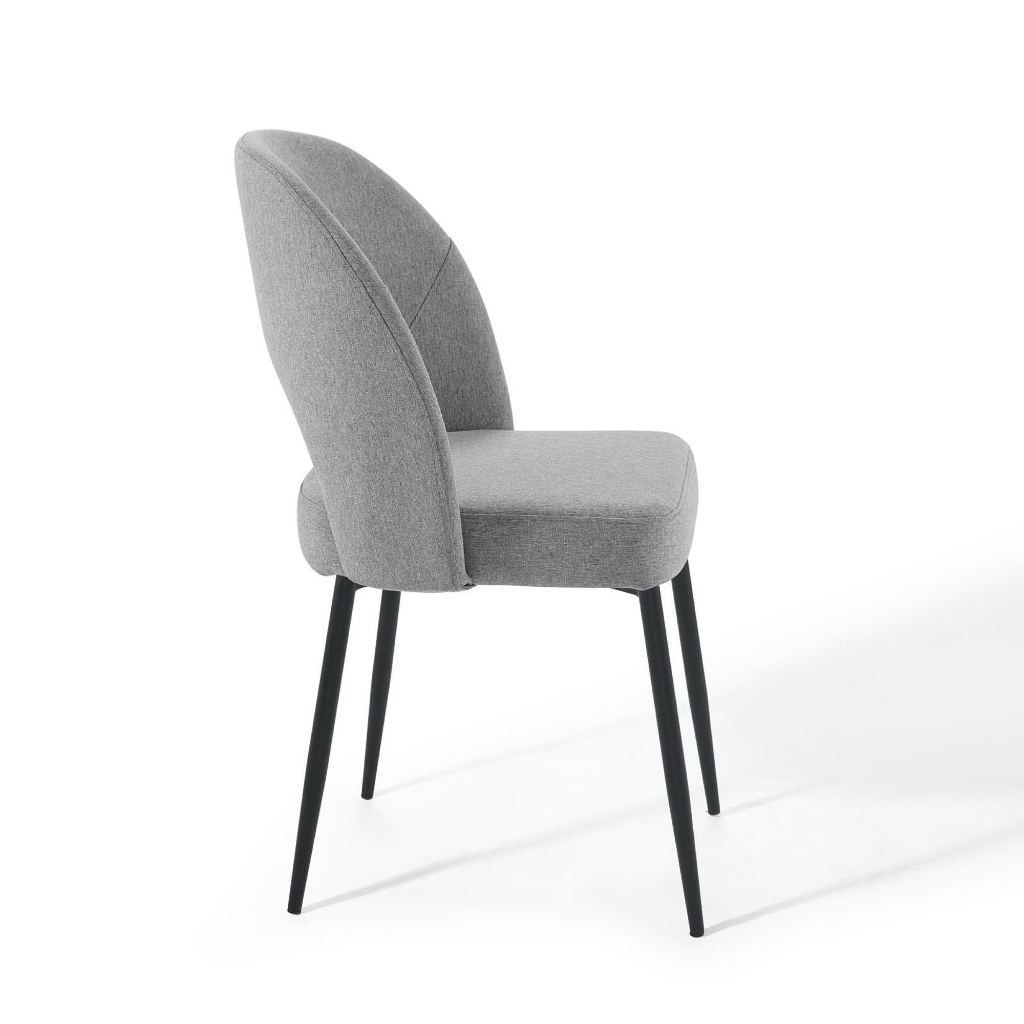 Rouse Upholstered Fabric Dining Side Chair, Black Light Gray