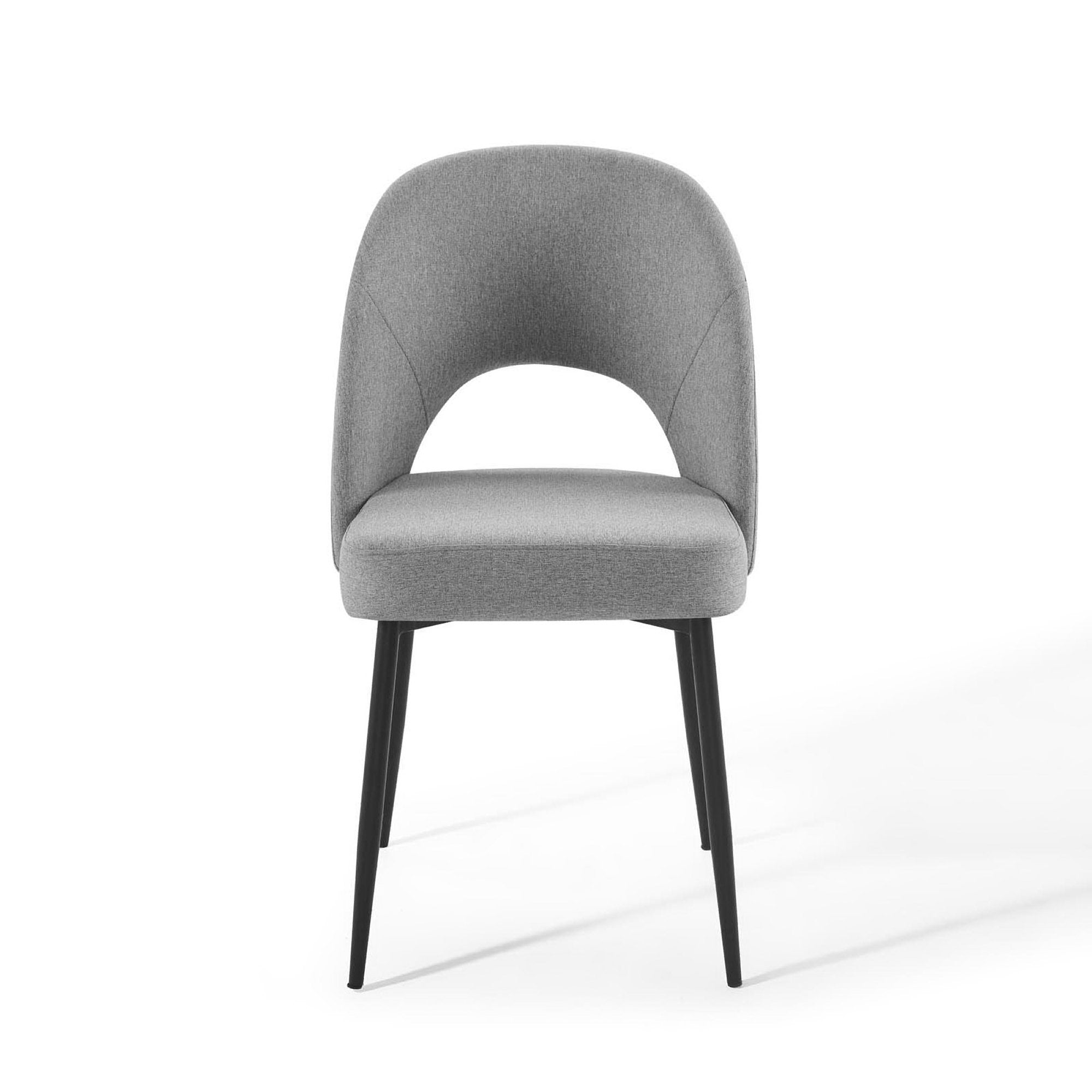 Rouse Upholstered Fabric Dining Side Chair, Black Light Gray
