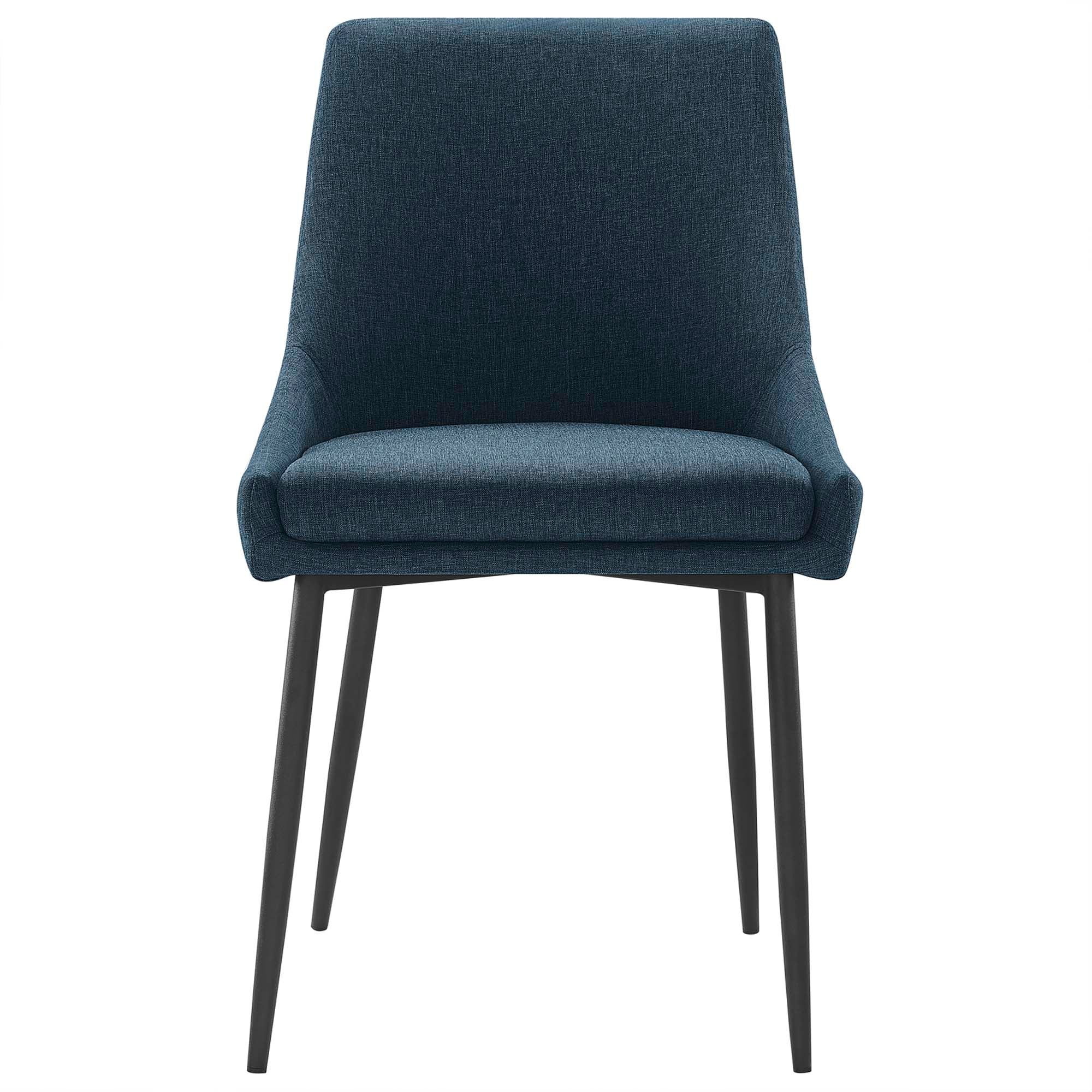 Viscount Upholstered Fabric Dining Chairs Set of 2, Black Azure