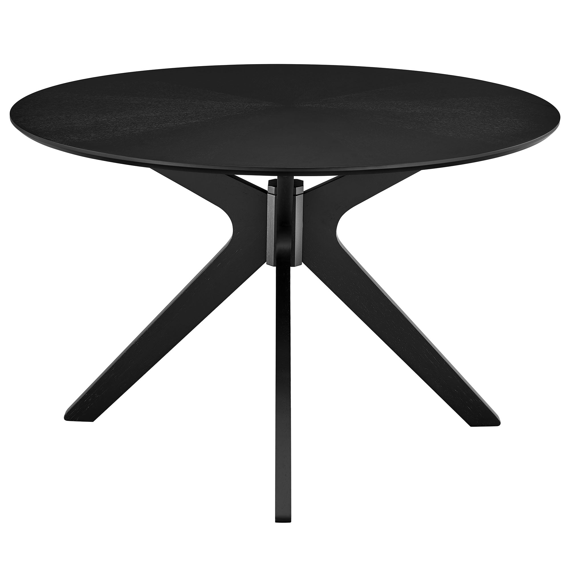 Crossroads 47" Round Wood Dining Table, Black