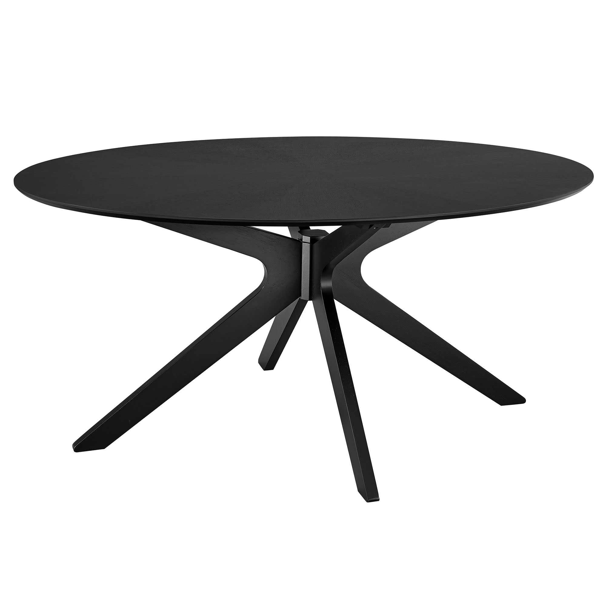 Crossroads 63" Oval Wood Dining Table, Black