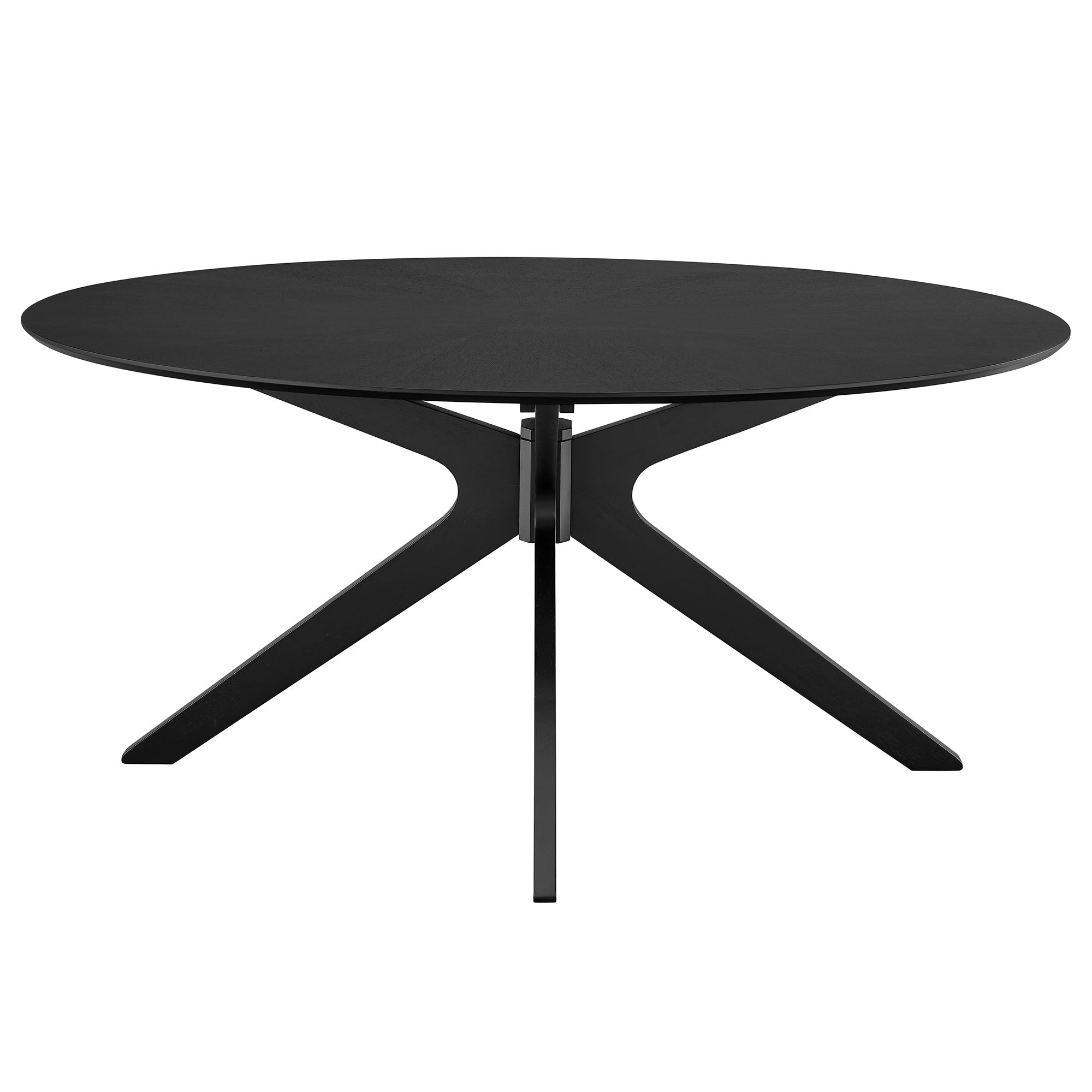 Crossroads 63" Oval Wood Dining Table, Black