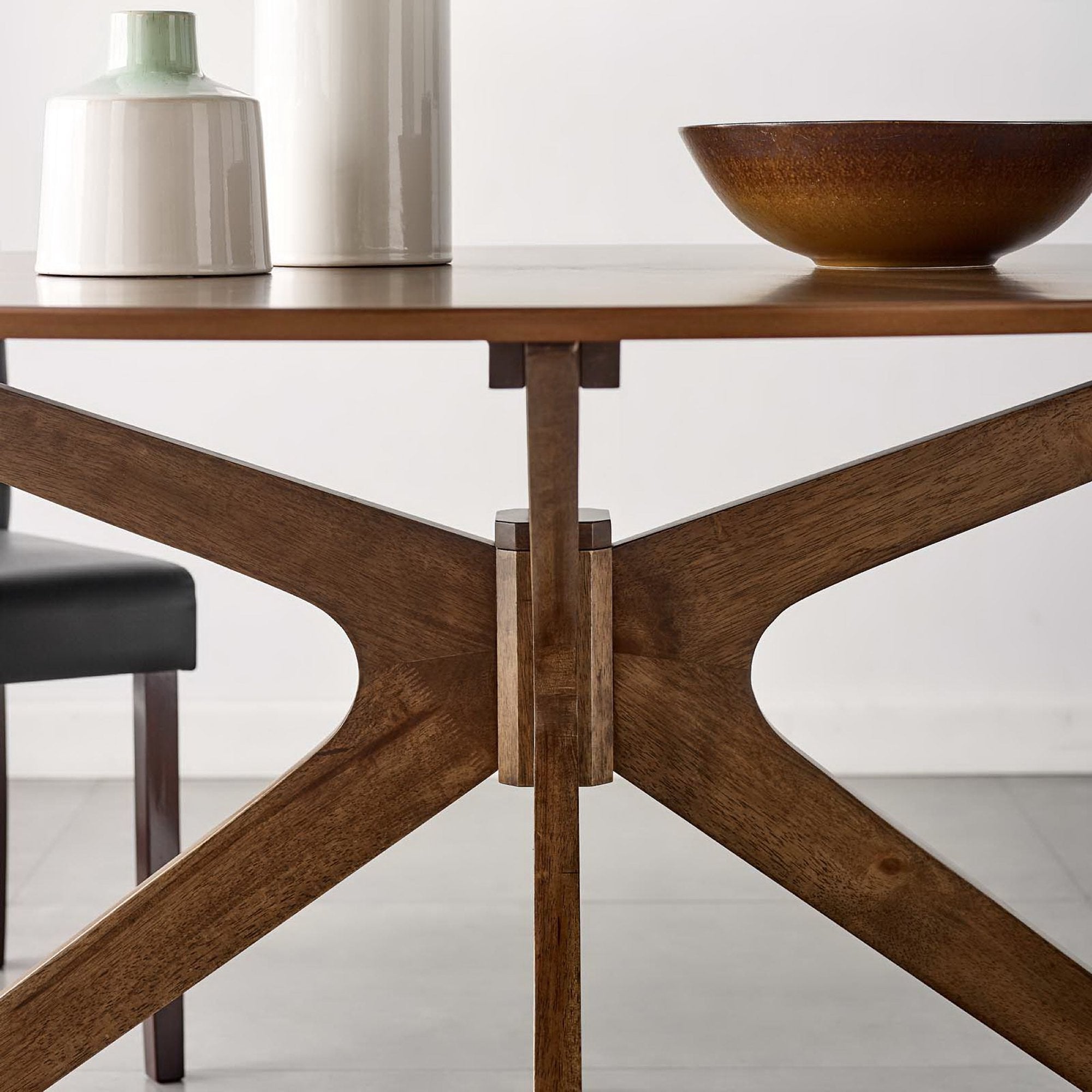 Crossroads 63" Oval Wood Dining Table, Walnut