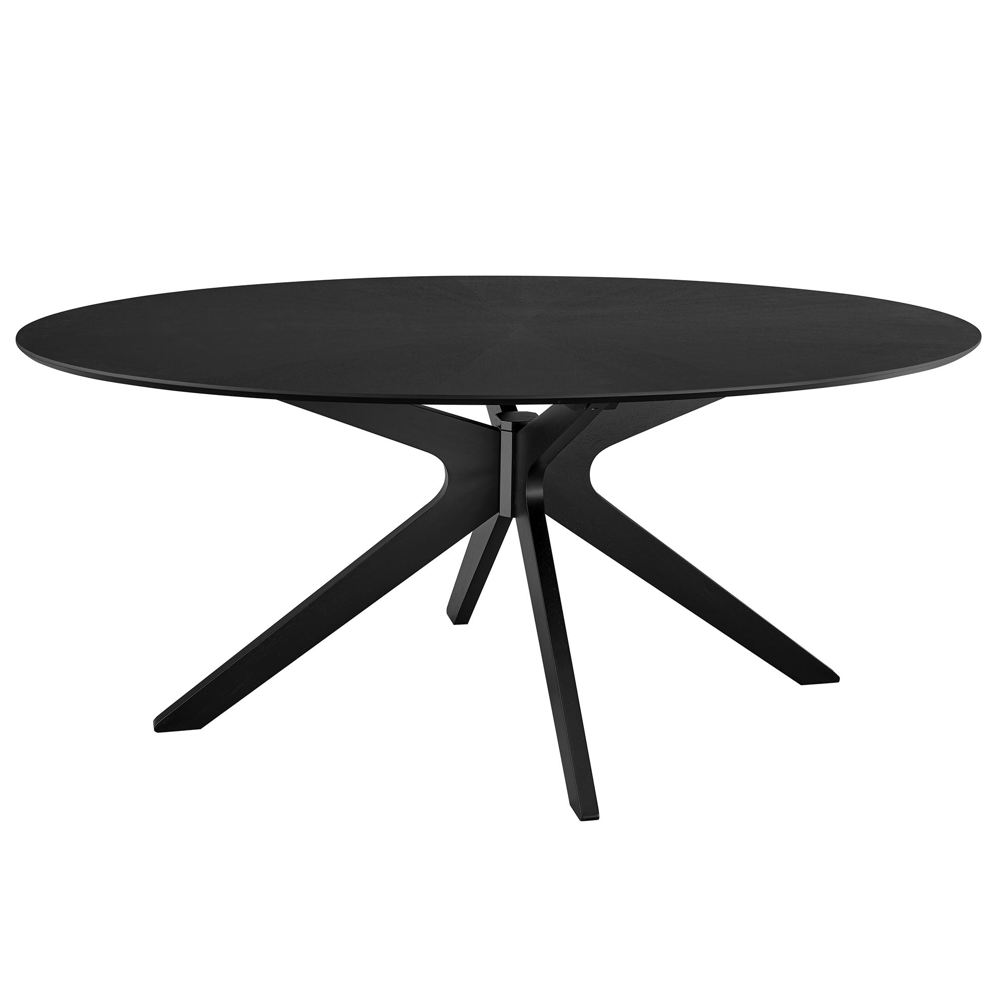 Crossroads 71" Oval Wood Dining Table, Black
