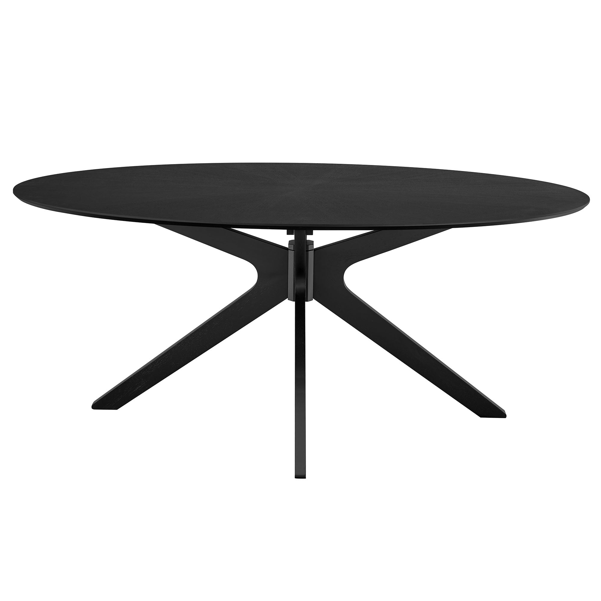 Crossroads 71" Oval Wood Dining Table, Black