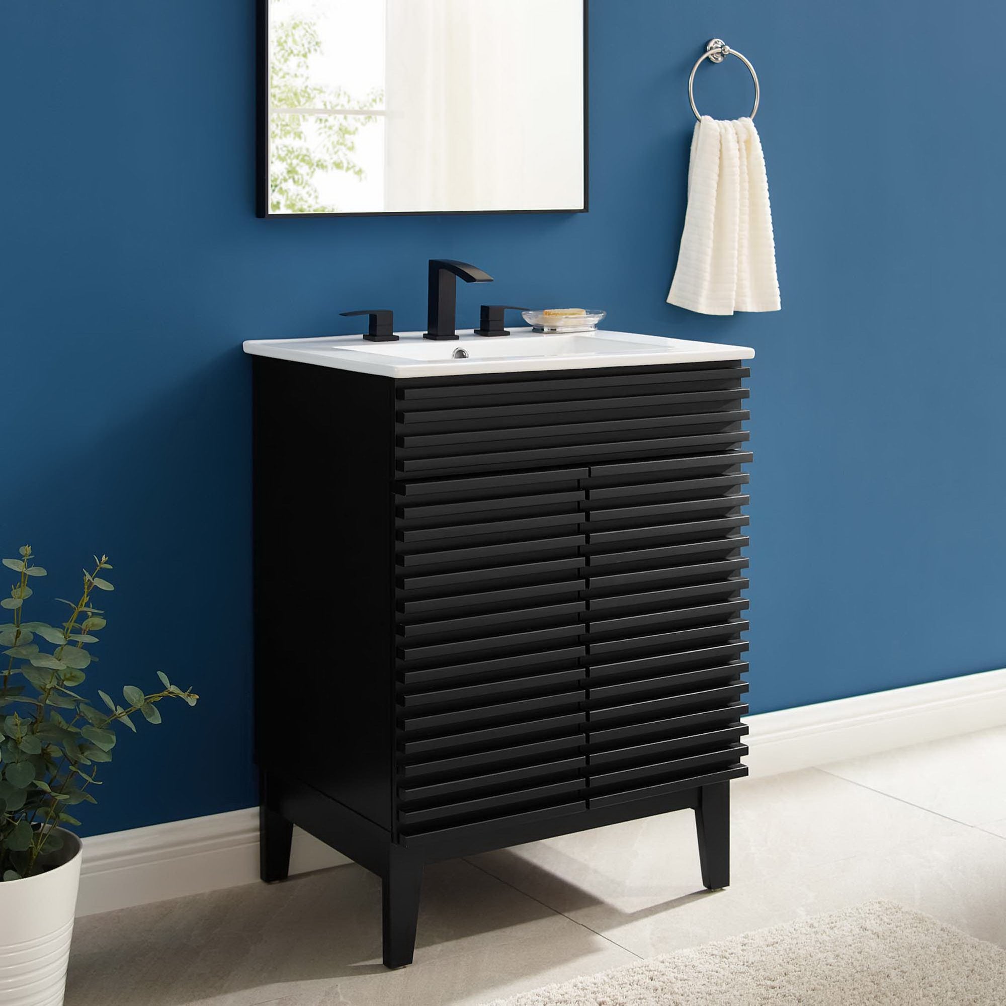 Render 24" Bathroom Vanity, Black White