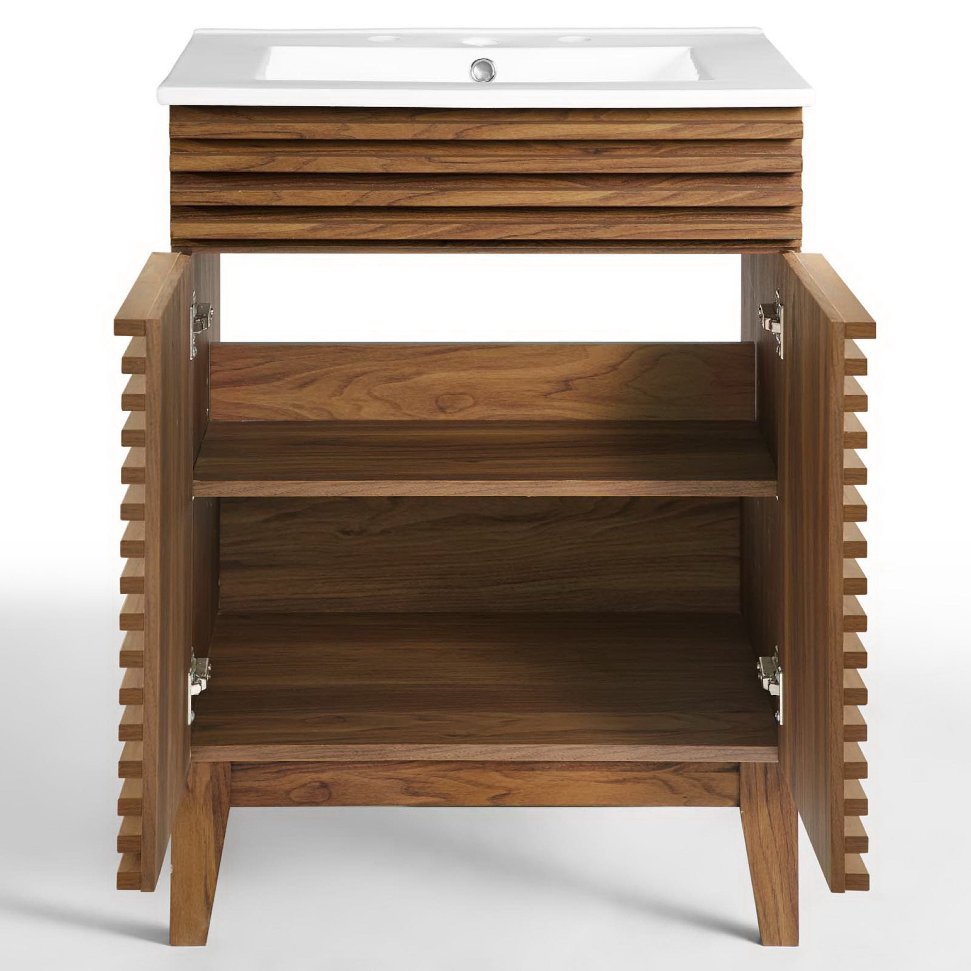 Render 24" Bathroom Vanity, Walnut White