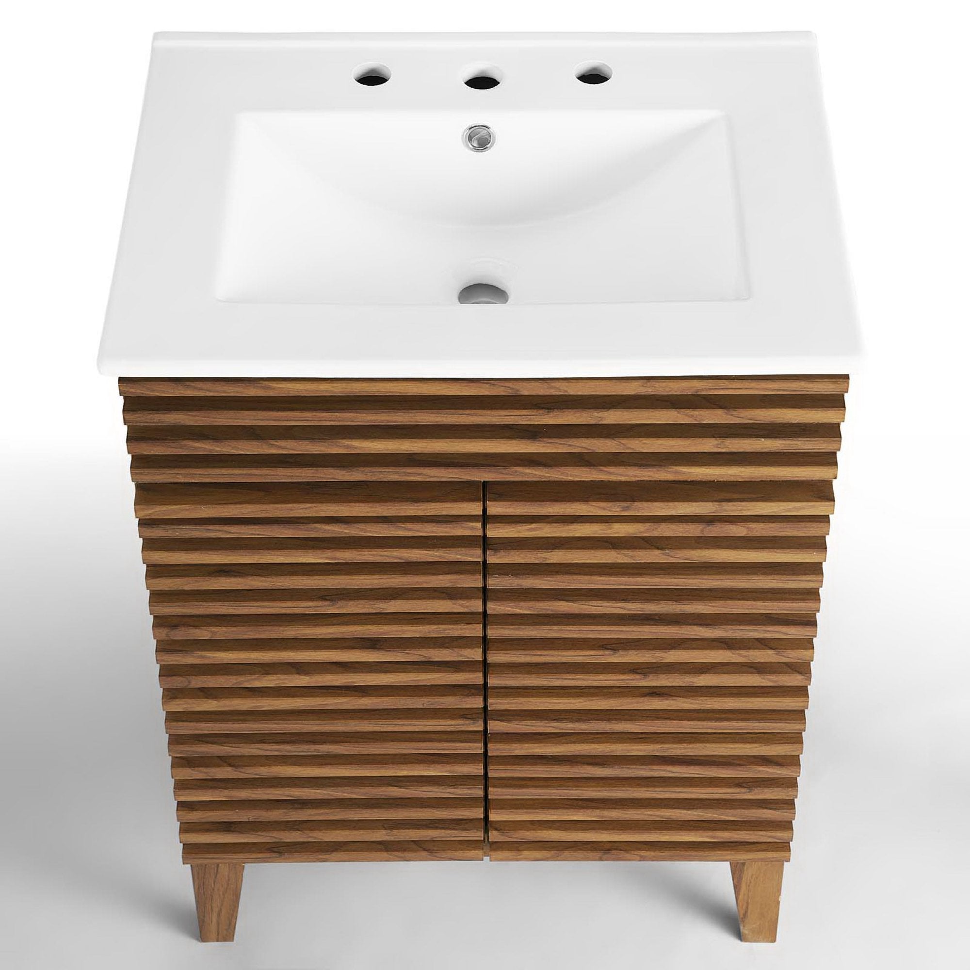 Render 24" Bathroom Vanity, Walnut White