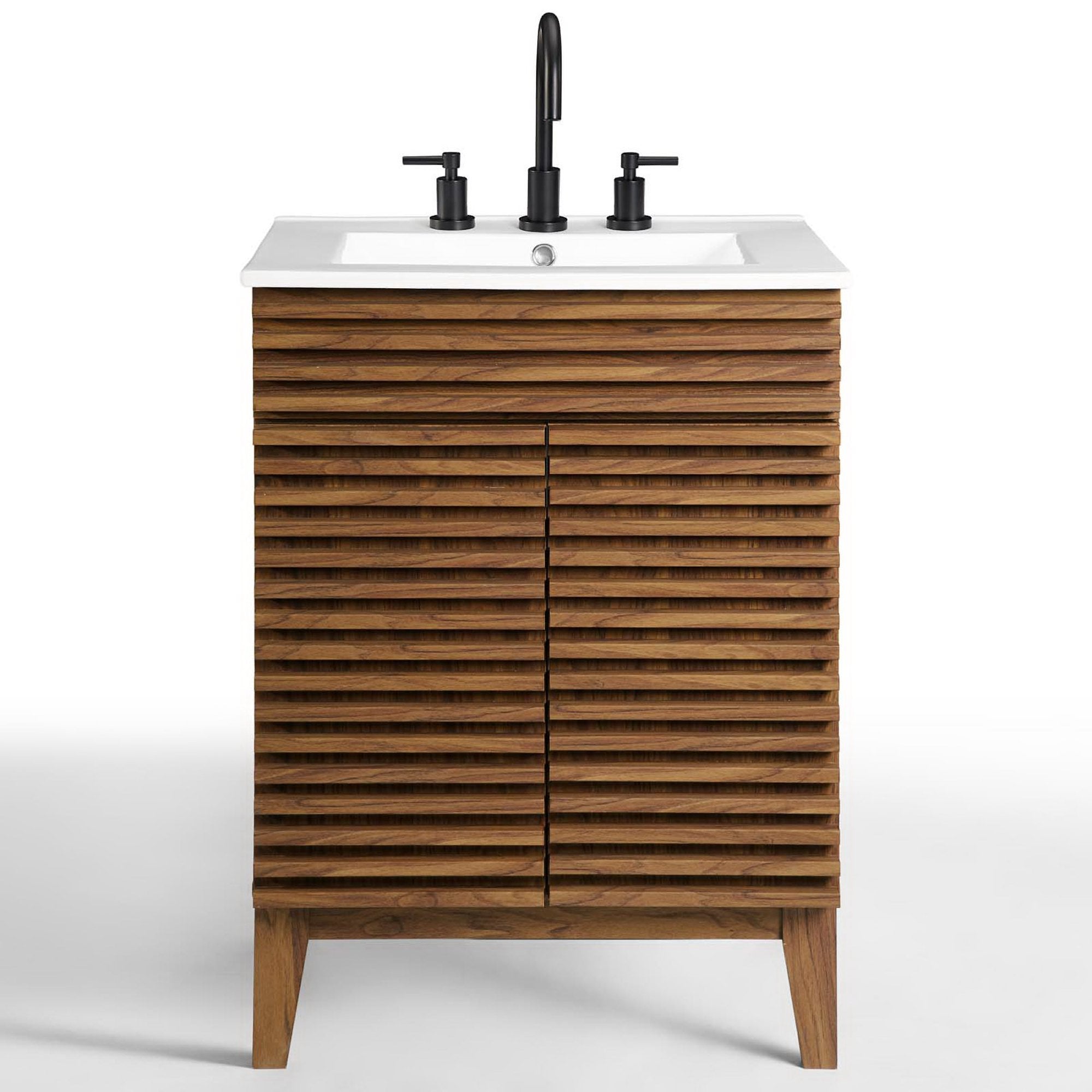 Render 24" Bathroom Vanity, Walnut White