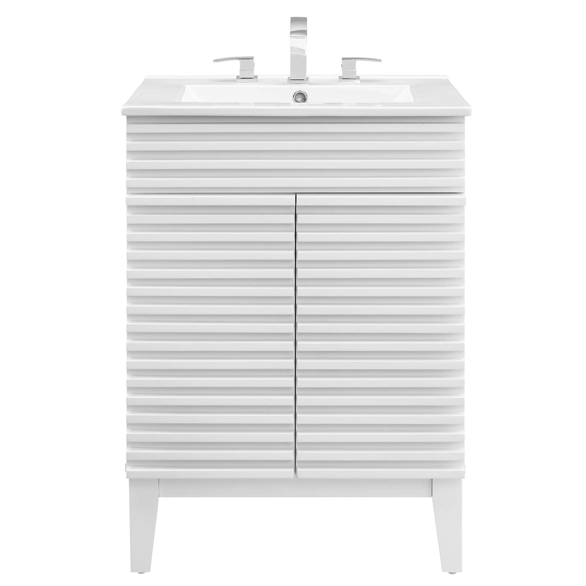Render 24" Bathroom Vanity, White White