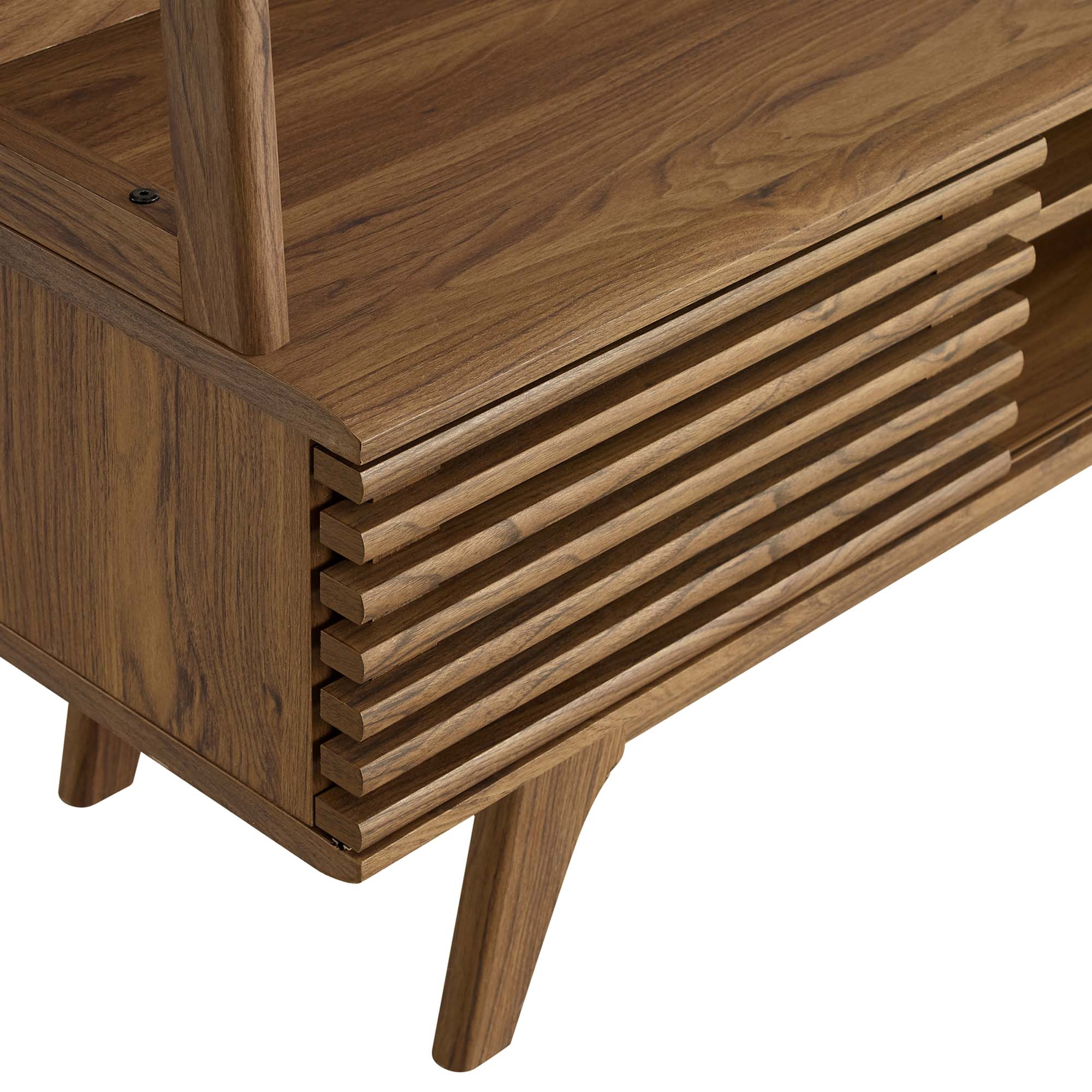 Render TV Stand Entertainment Center, Walnut