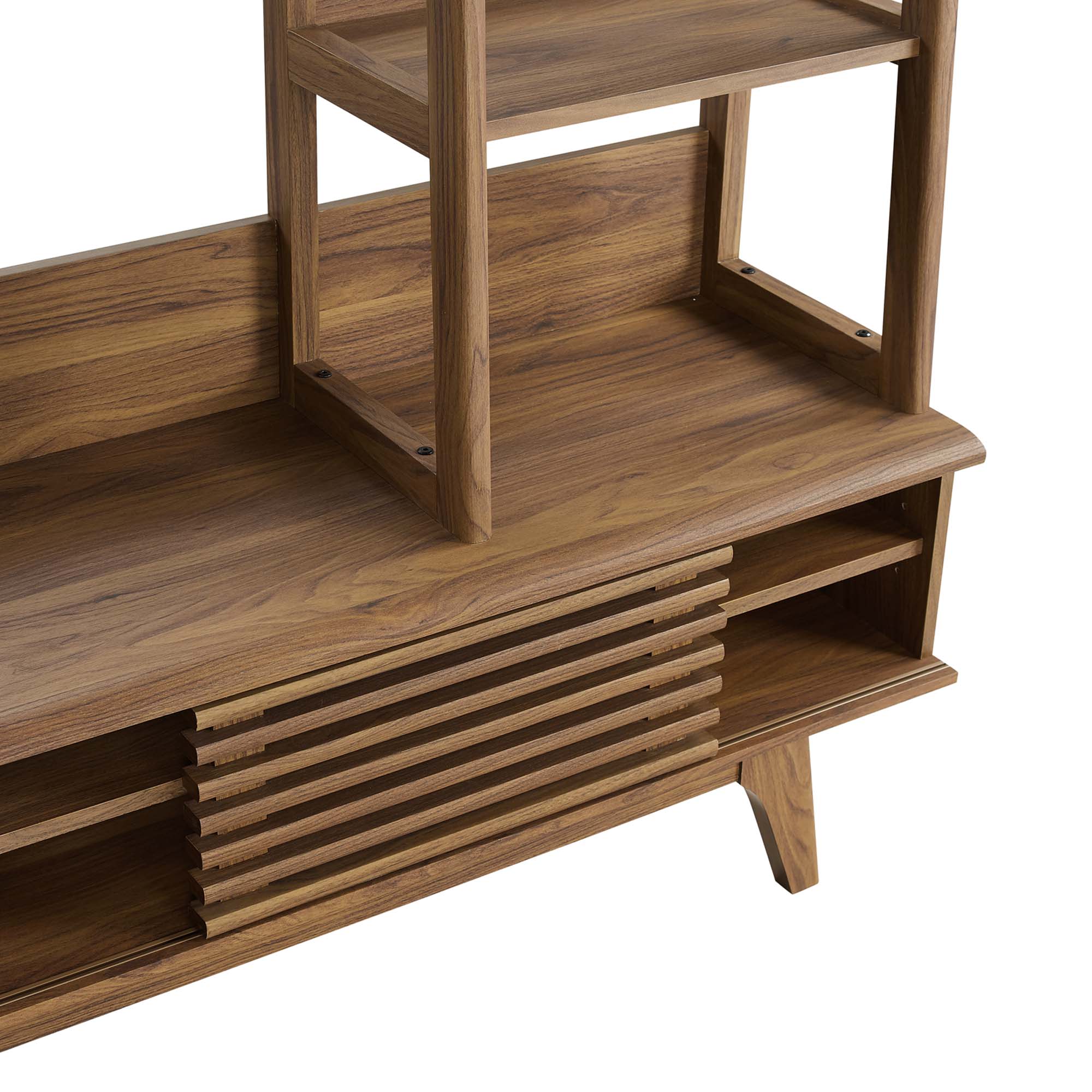 Render TV Stand Entertainment Center, Walnut