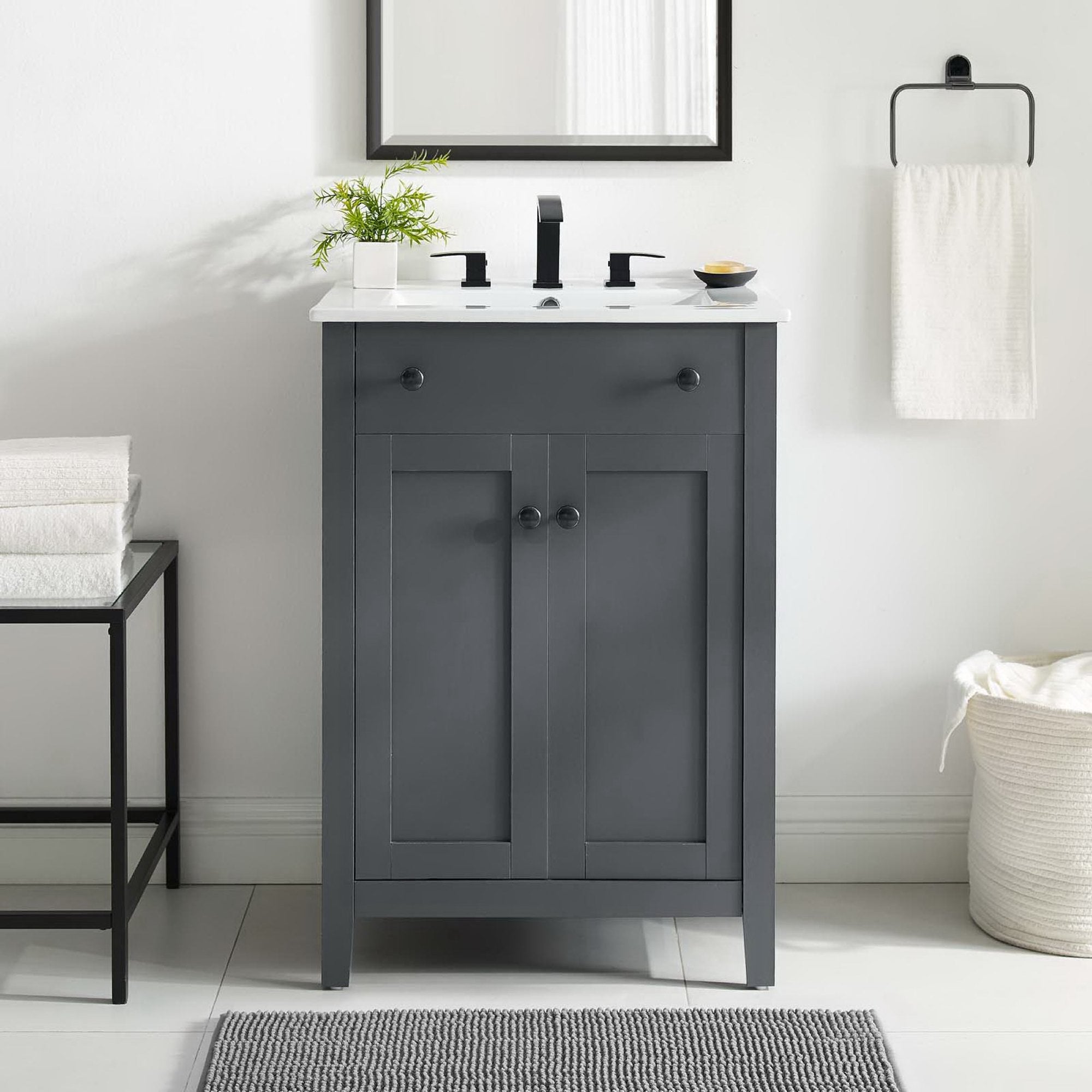 Nantucket 24" Bathroom Vanity Cabinet (Sink Basin Not Included), Gray