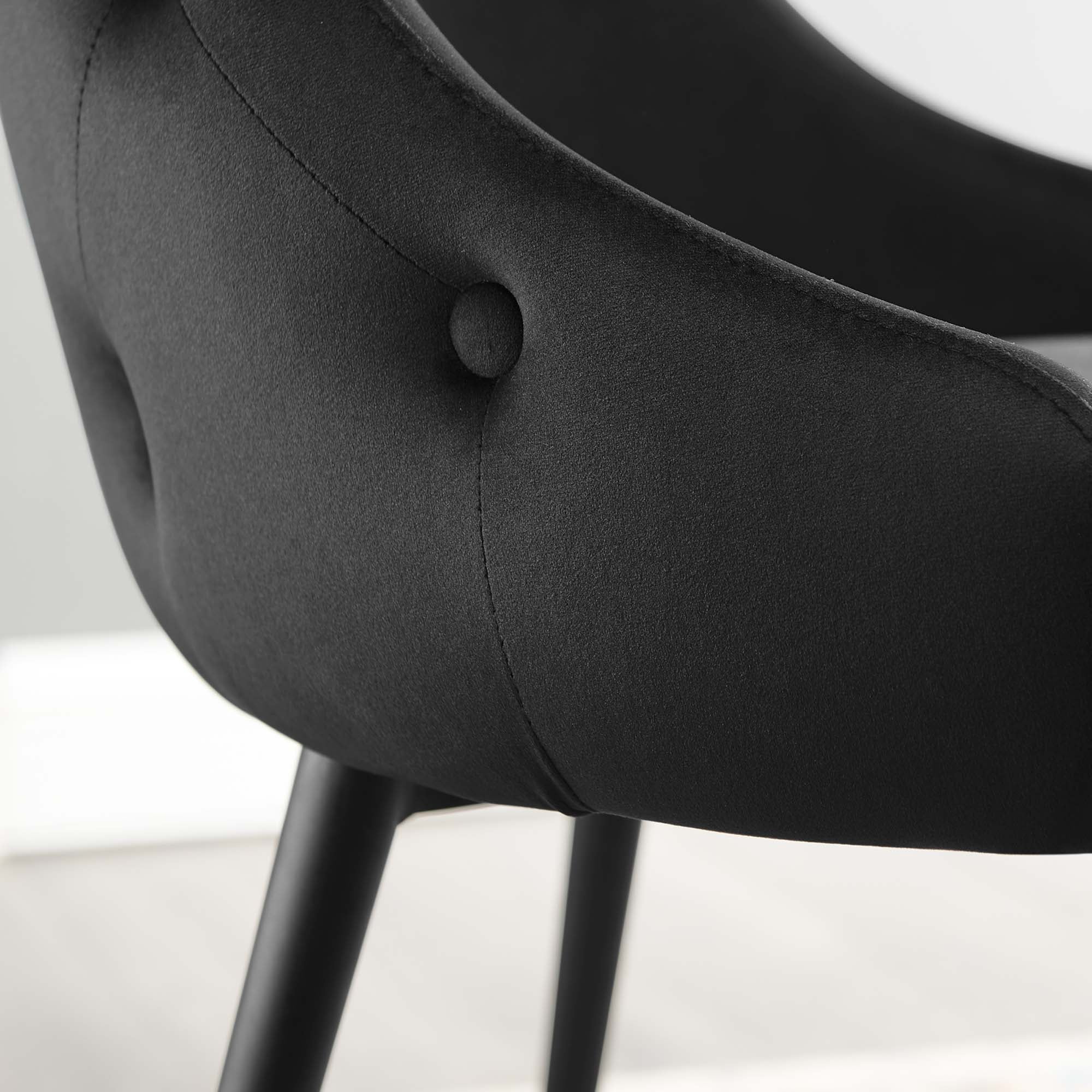 Adorn Tufted Performance Velvet Dining Side Chair, Black
