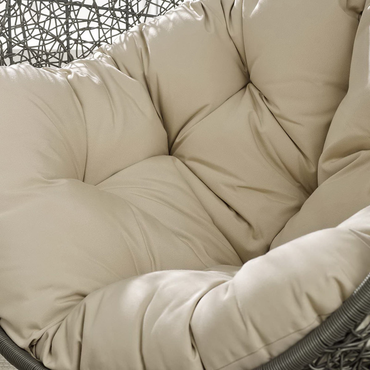 Hide Outdoor Patio Sunbrella® Swing Chair With Stand, Gray Beige
