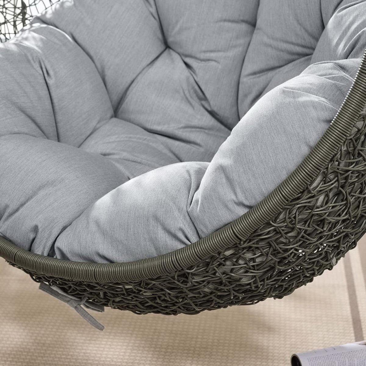 Hide Outdoor Patio Sunbrella® Swing Chair With Stand, Gray Gray