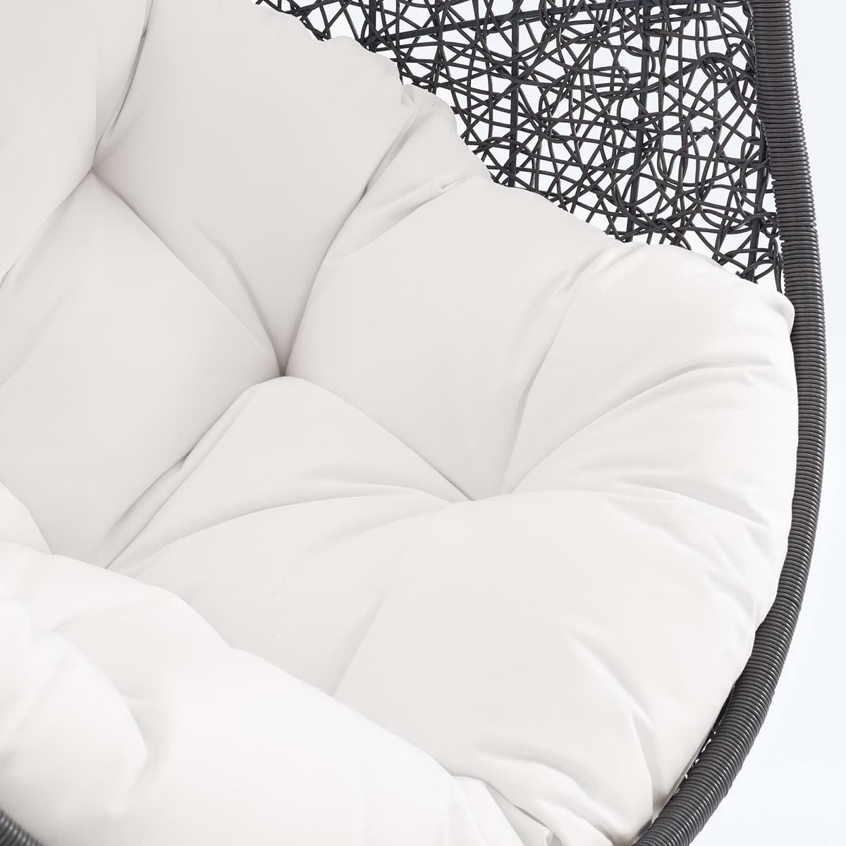 Hide Outdoor Patio Sunbrella® Swing Chair With Stand, Gray White