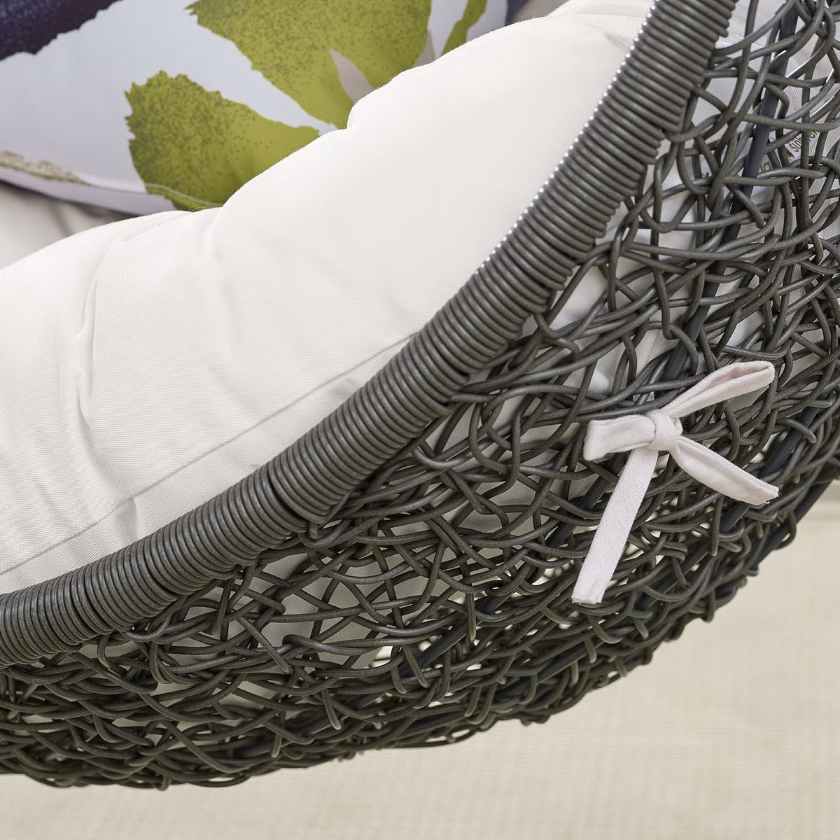 Hide Outdoor Patio Sunbrella® Swing Chair With Stand, Gray White