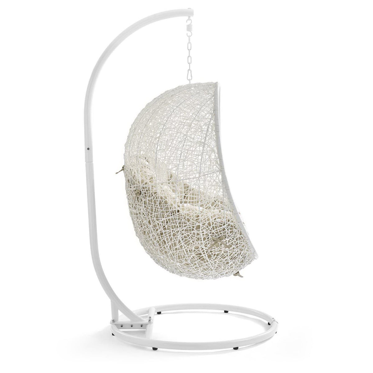 Hide Outdoor Patio Sunbrella® Swing Chair With Stand, White Beige