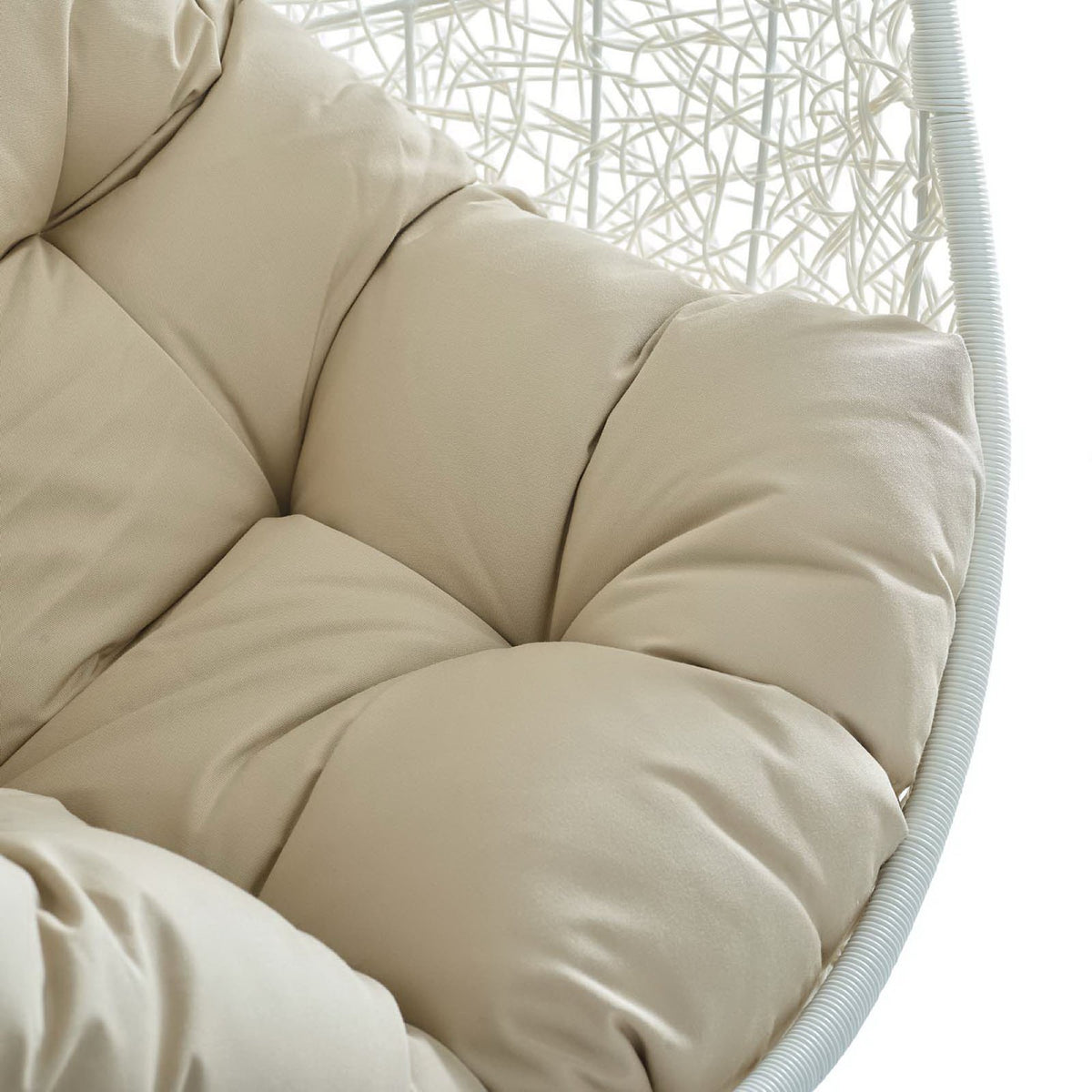 Hide Outdoor Patio Sunbrella® Swing Chair With Stand, White Beige