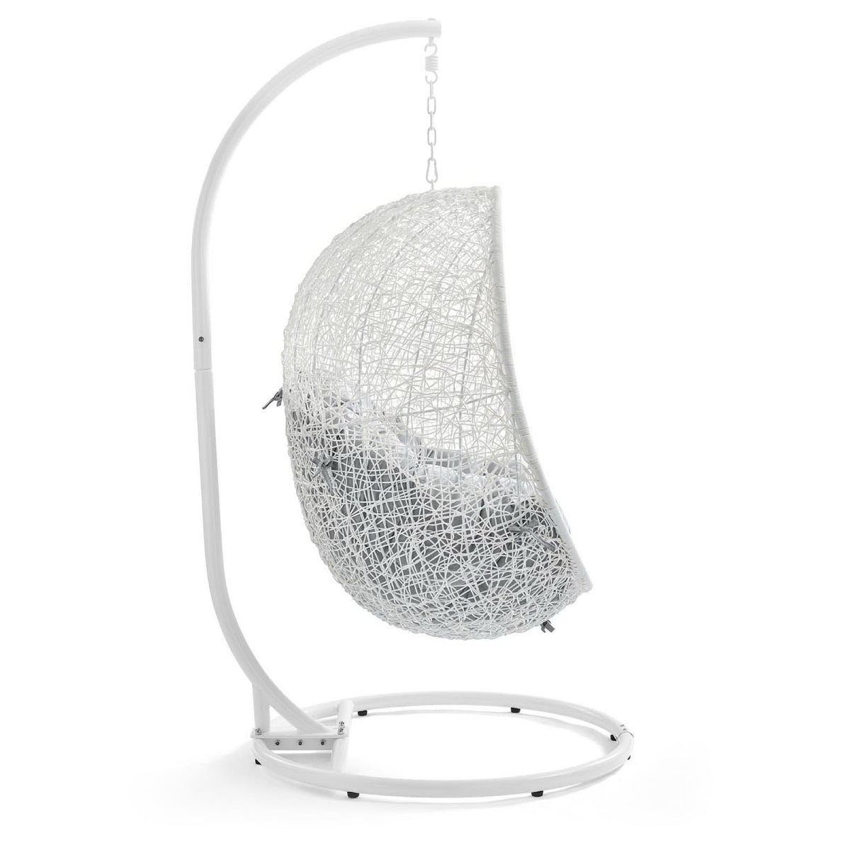 Hide Outdoor Patio Sunbrella® Swing Chair With Stand, White Gray
