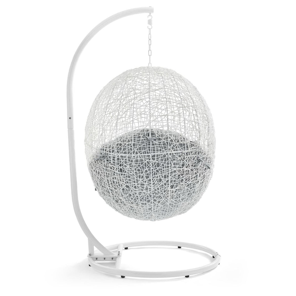 Hide Outdoor Patio Sunbrella® Swing Chair With Stand, White Gray