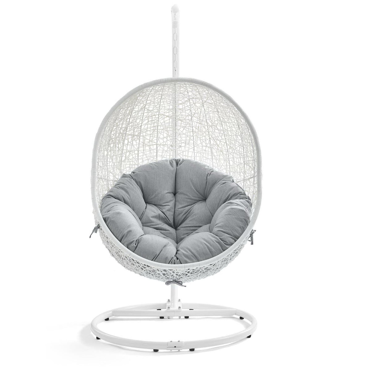 Hide Outdoor Patio Sunbrella® Swing Chair With Stand, White Gray