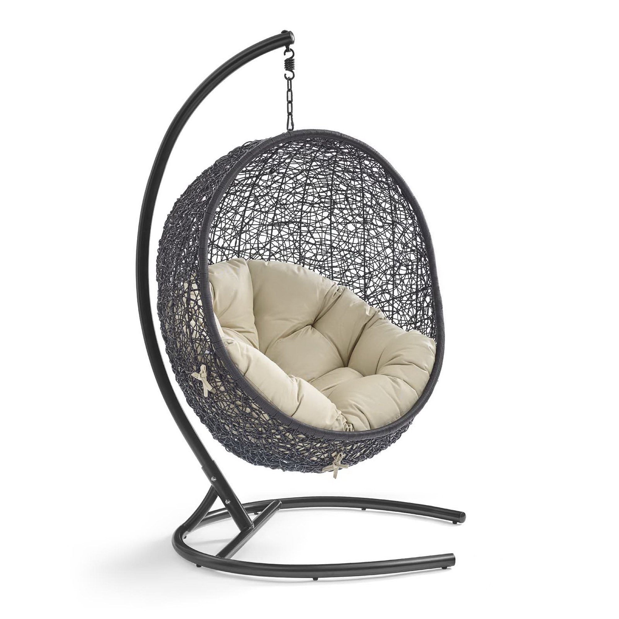 Encase Sunbrella® Swing Outdoor Patio Lounge Chair, Black Beige