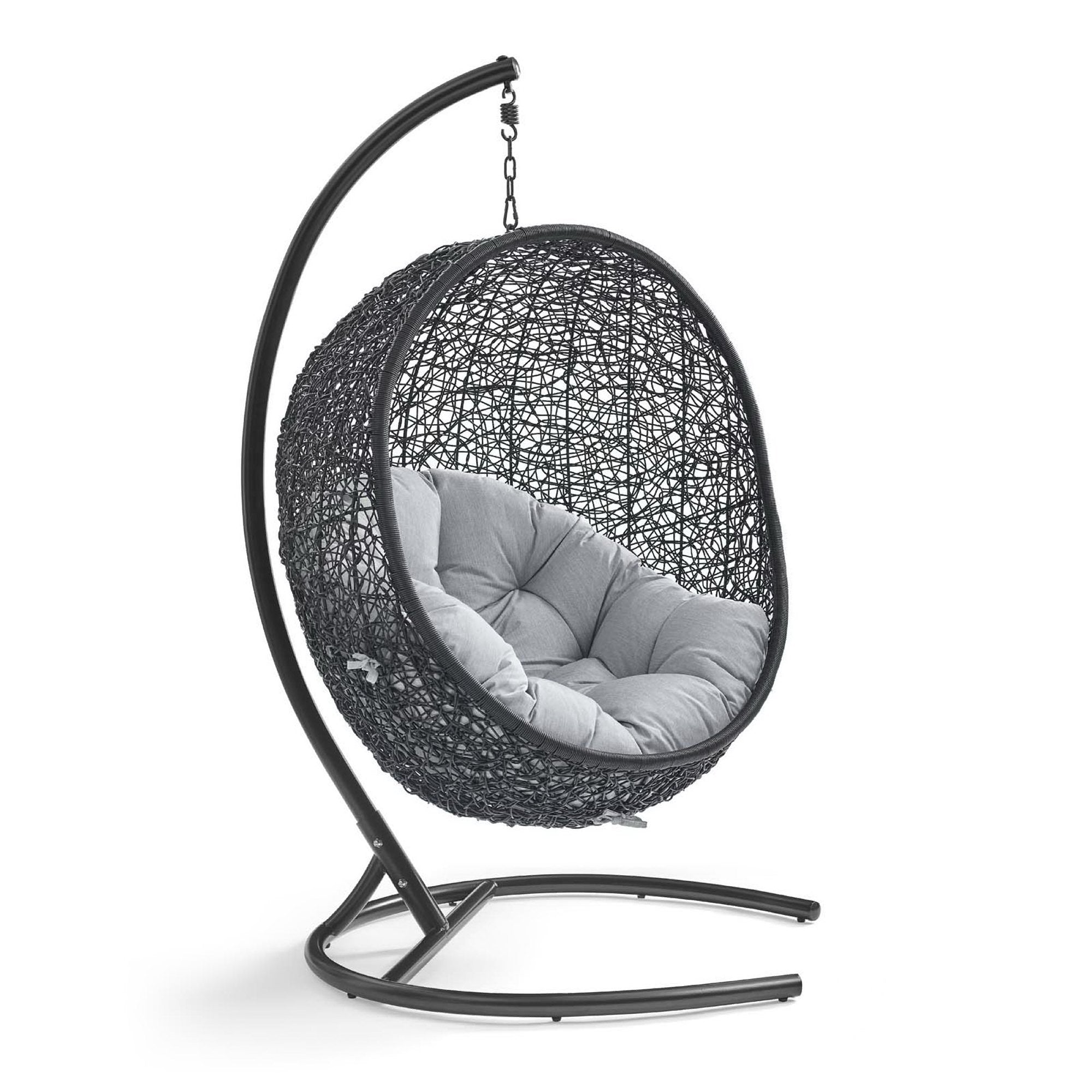 Encase Sunbrella® Swing Outdoor Patio Lounge Chair, Black Gray