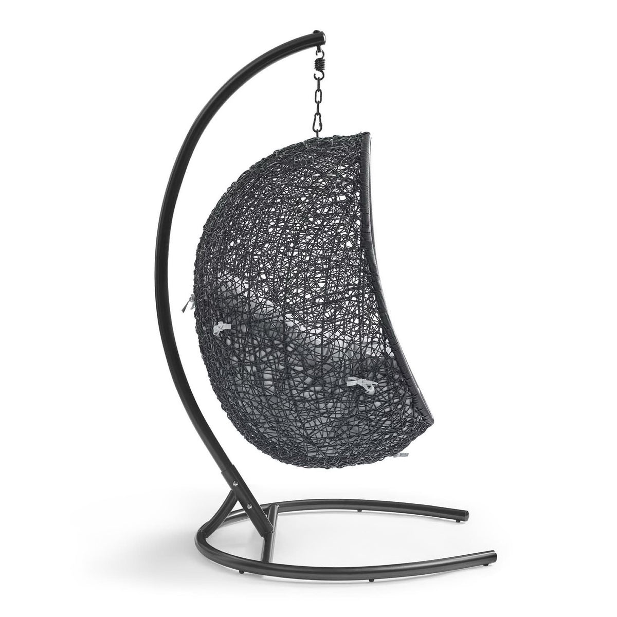 Encase Sunbrella® Swing Outdoor Patio Lounge Chair, Black Gray