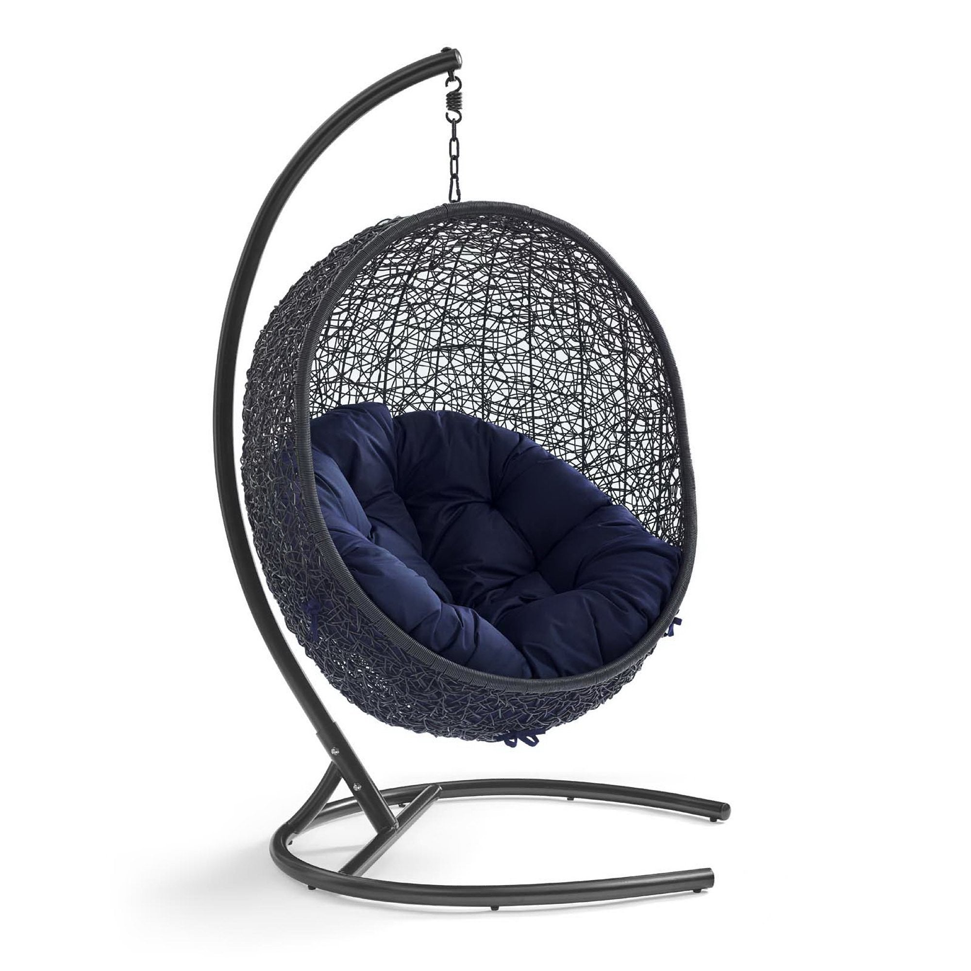 Encase Sunbrella® Swing Outdoor Patio Lounge Chair, Black Navy