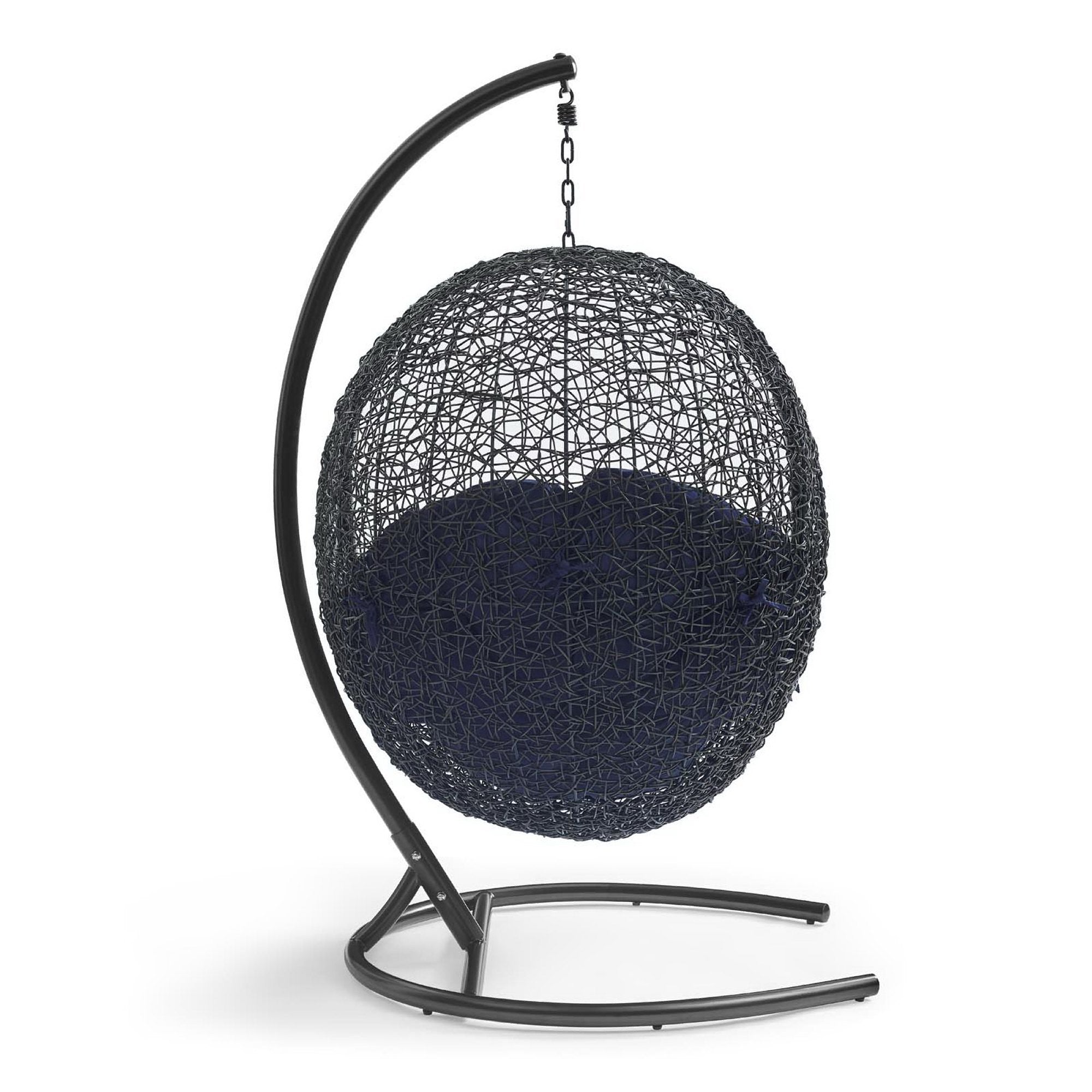 Encase Sunbrella® Swing Outdoor Patio Lounge Chair, Black Navy