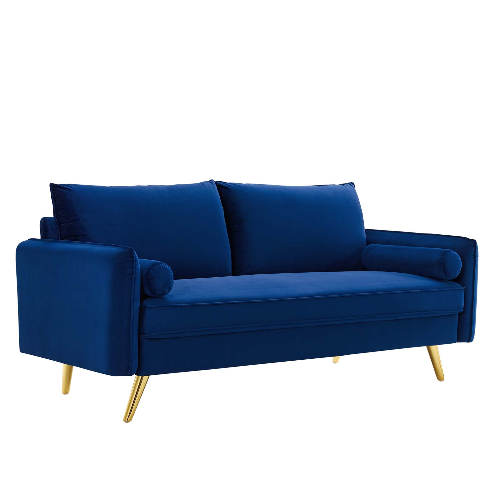 Revive Performance Velvet Sofa, Navy