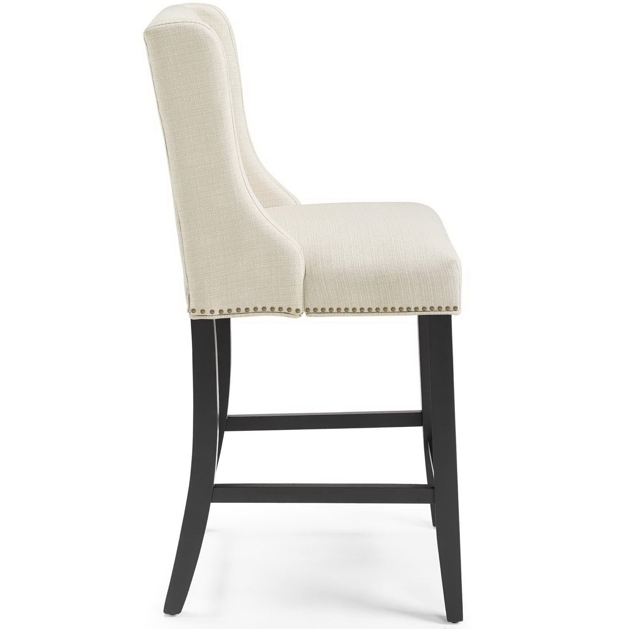 Baron Upholstered Fabric Counter Stool Set of 2, Beige