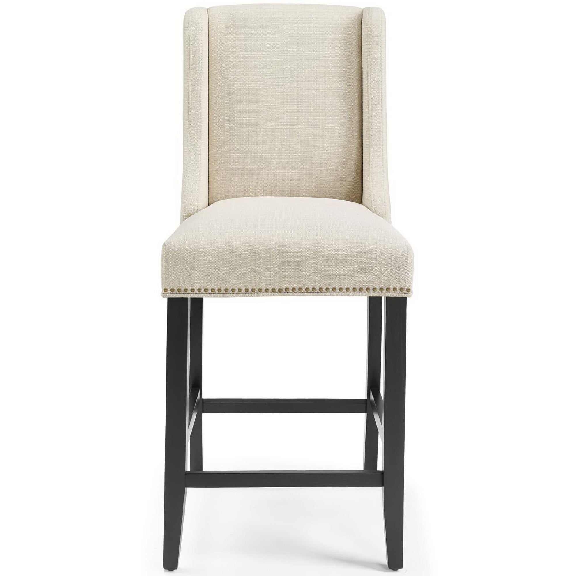 Baron Upholstered Fabric Counter Stool Set of 2, Beige
