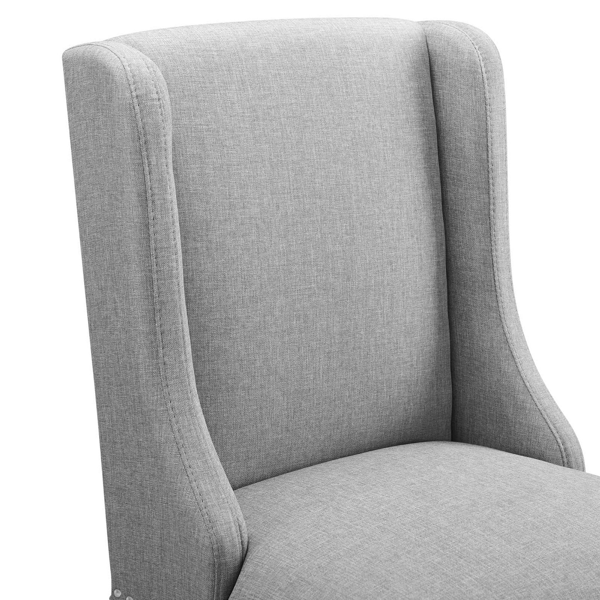 Baron Upholstered Fabric Counter Stool Set of 2, Light Gray