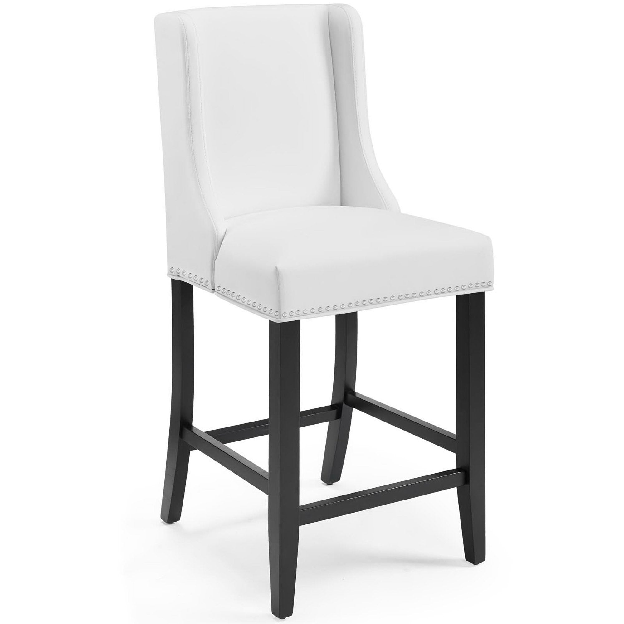 Baron Faux Leather Counter Stool Set of 2, White