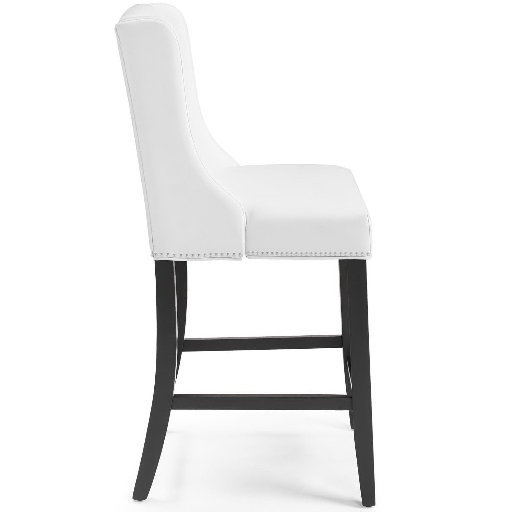 Baron Faux Leather Counter Stool Set of 2, White