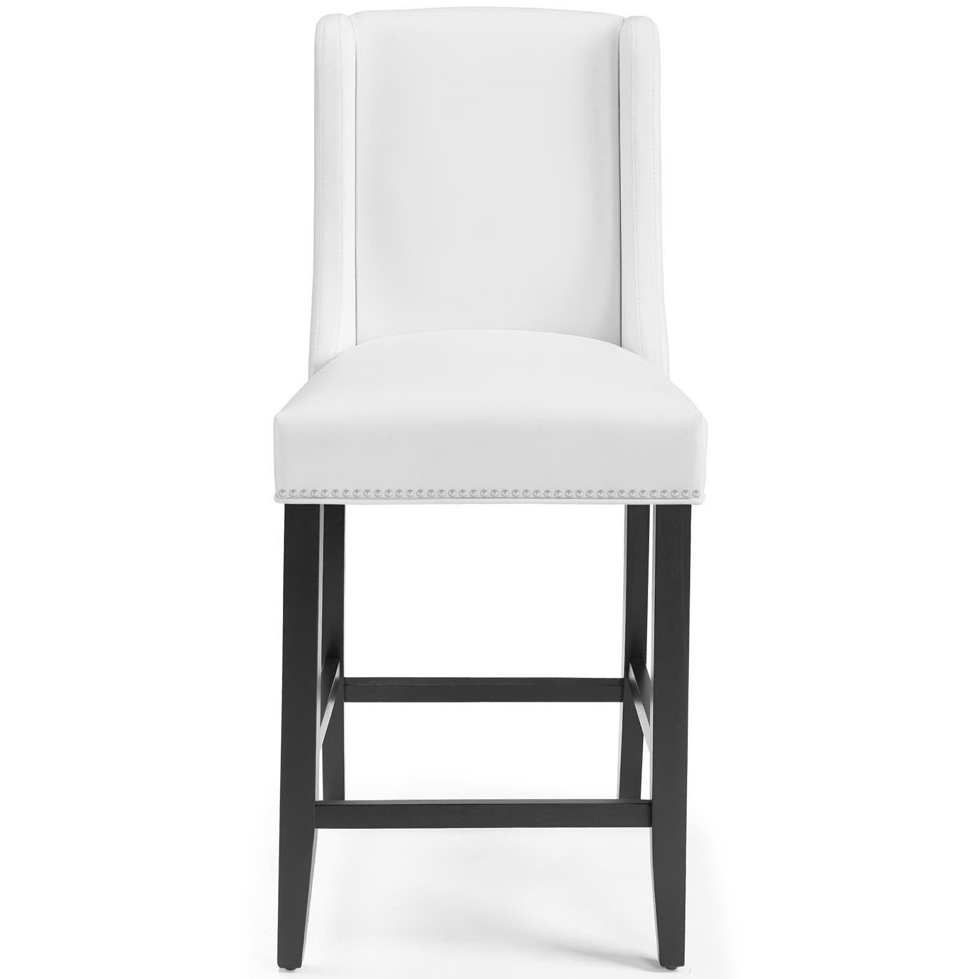 Baron Faux Leather Counter Stool Set of 2, White