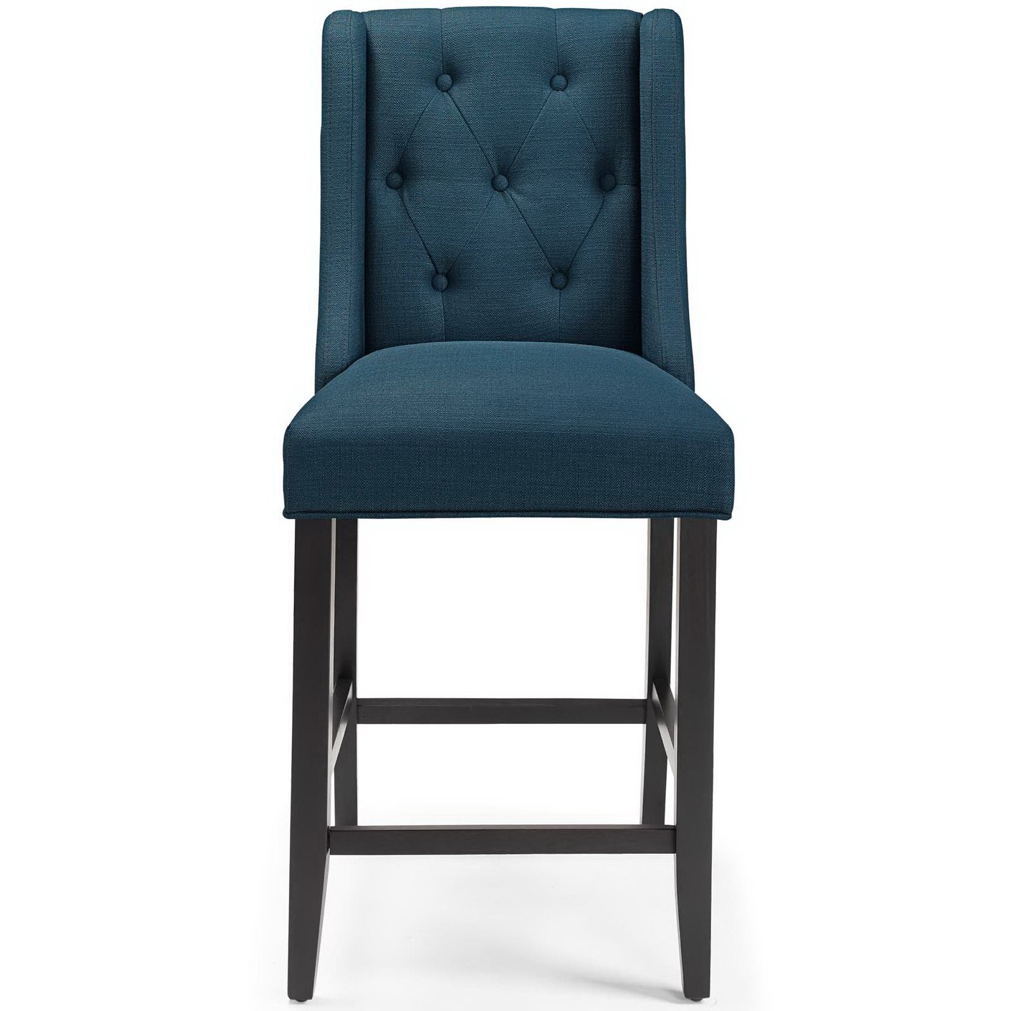 Baronet Upholstered Fabric Counter Bar Stool Set of 2, Azure
