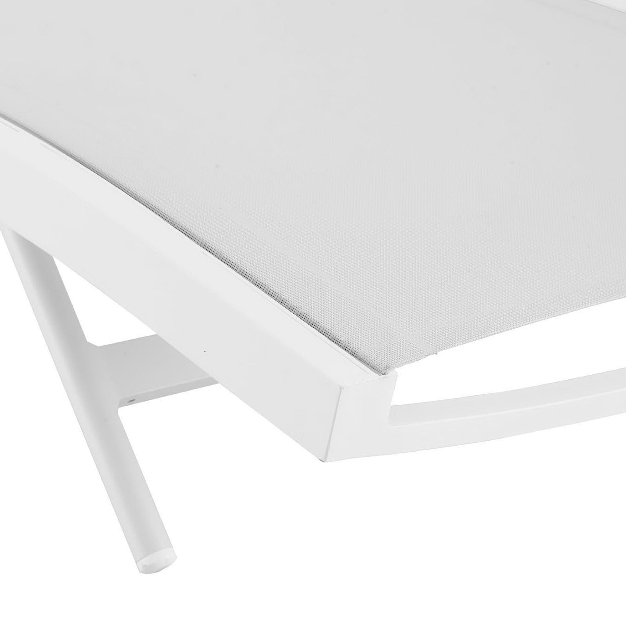 Glimpse Outdoor Patio Mesh Chaise Lounge Set of 2, White White