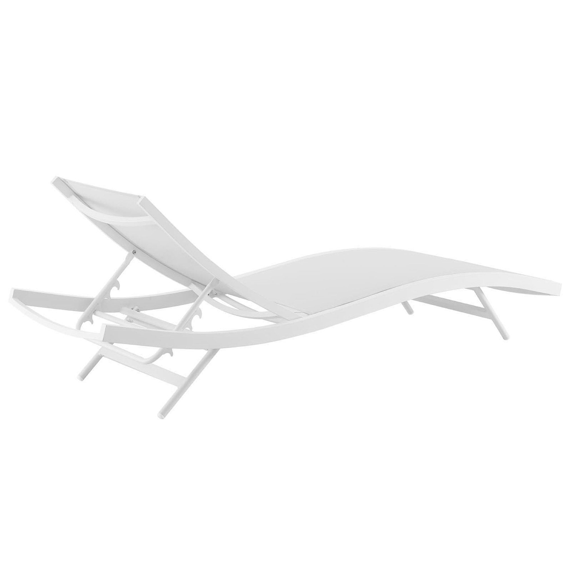 Glimpse Outdoor Patio Mesh Chaise Lounge Set of 4, White White