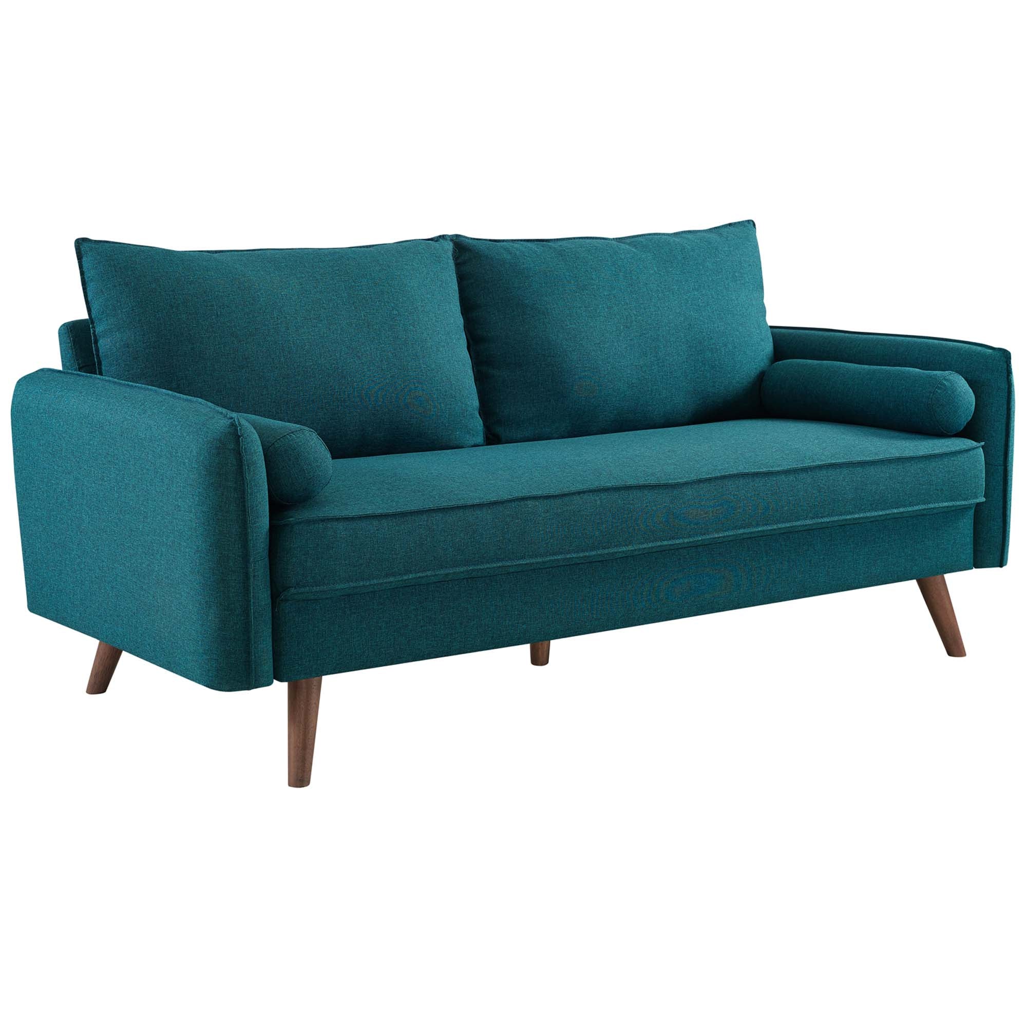 Revive Upholstered Fabric Sofa and Loveseat Set, Teal